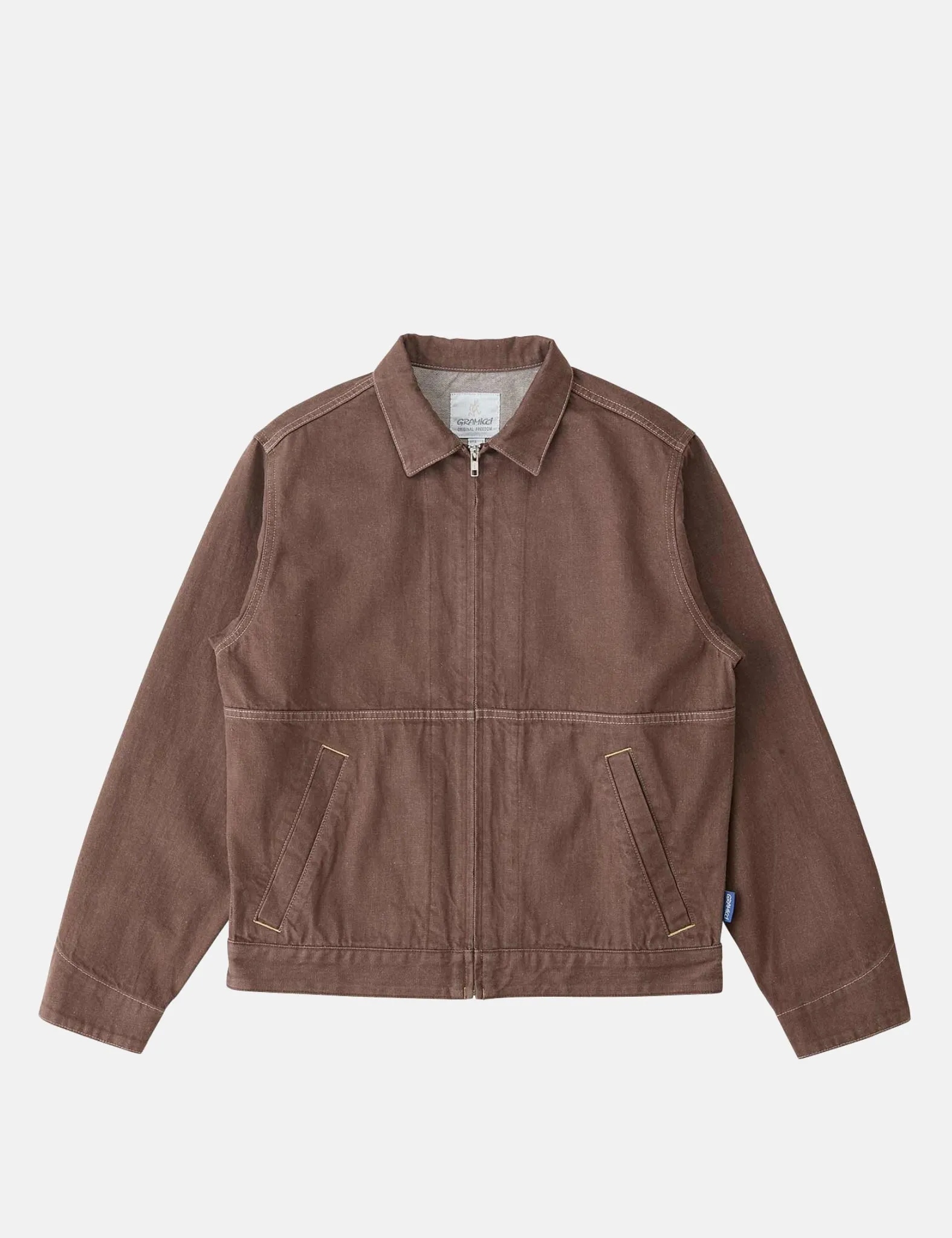 Gramicci Japanese Slub Denim Jacket - Amber Brown sold by Article London