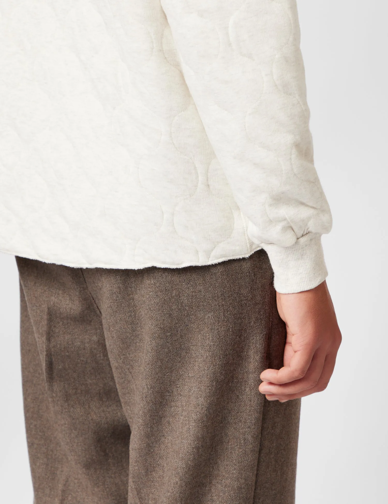 Beams Plus MIL Quilt Crew Sweatshirt - Oatmeal sold by Article London product image thumbnail 2