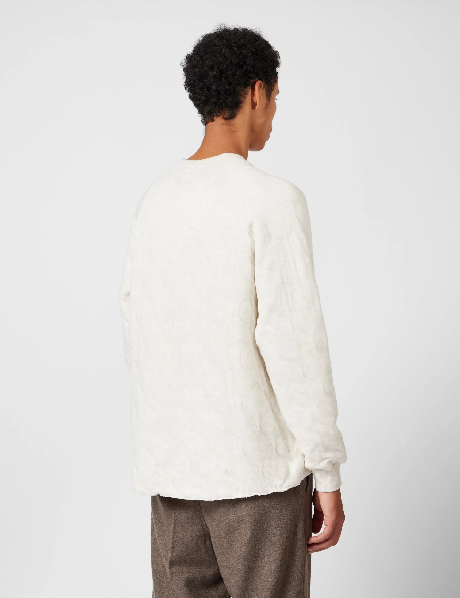 Beams Plus MIL Quilt Crew Sweatshirt - Oatmeal sold by Article London product image thumbnail 4