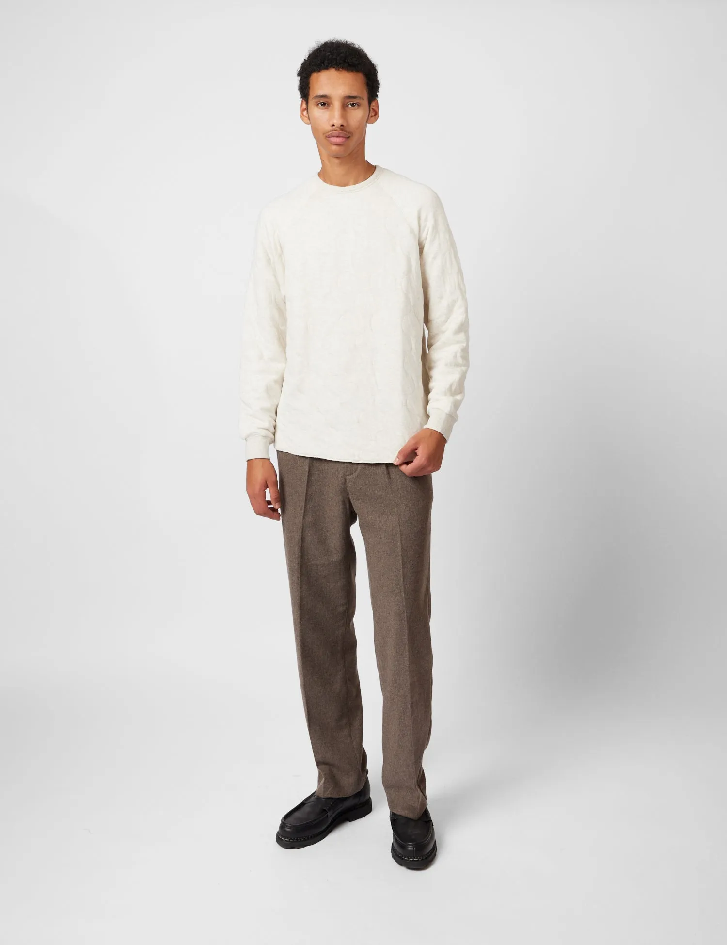 Beams Plus MIL Quilt Crew Sweatshirt - Oatmeal sold by Article London product image thumbnail 3