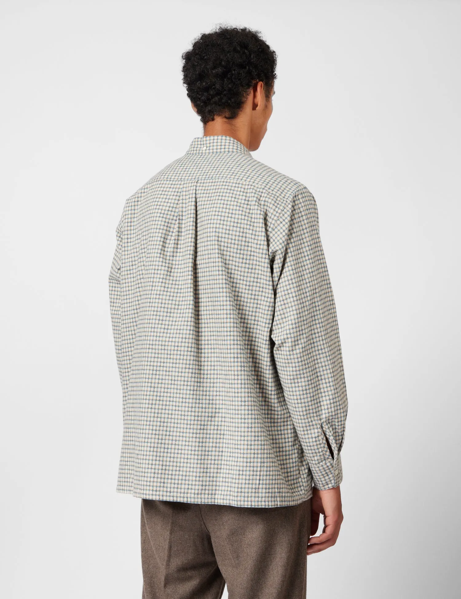 Beams Plus Open B.D. Dobby Plaid Shirt - White sold by Article London product image thumbnail 4