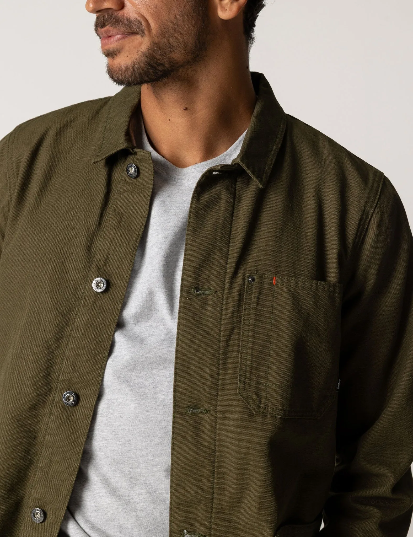 Finisterre Basset Flannel Lined Jacket - Olive Green sold by Article London product image thumbnail 4
