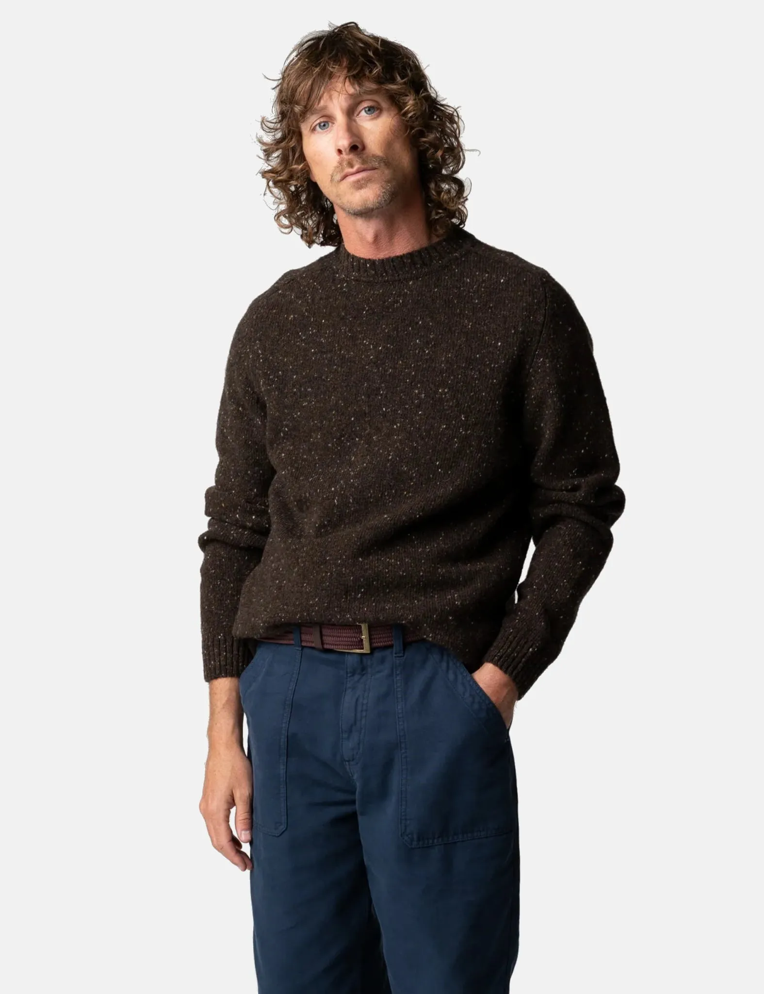 Finisterre Furlong Crew Sweatshirt - Burnt Umber sold by Article London