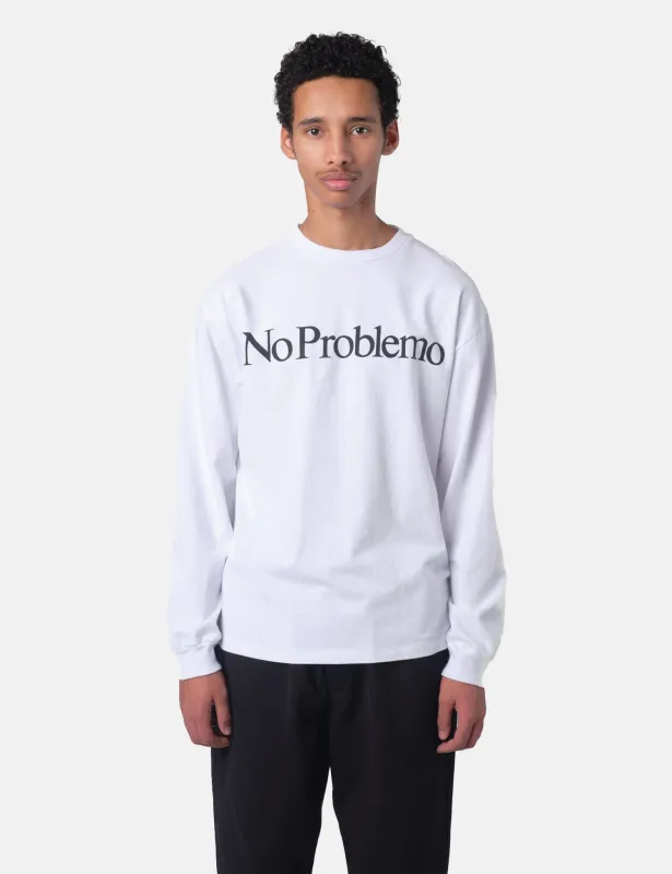 No Problemo Long Sleeve T-Shirt - White sold by Article London