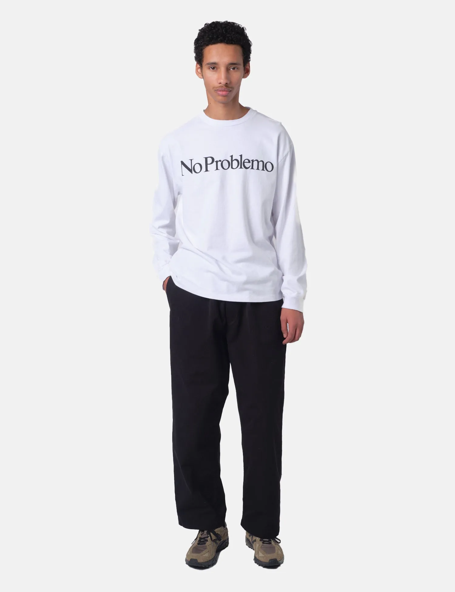 No Problemo Long Sleeve T-Shirt - White sold by Article London product image thumbnail 3