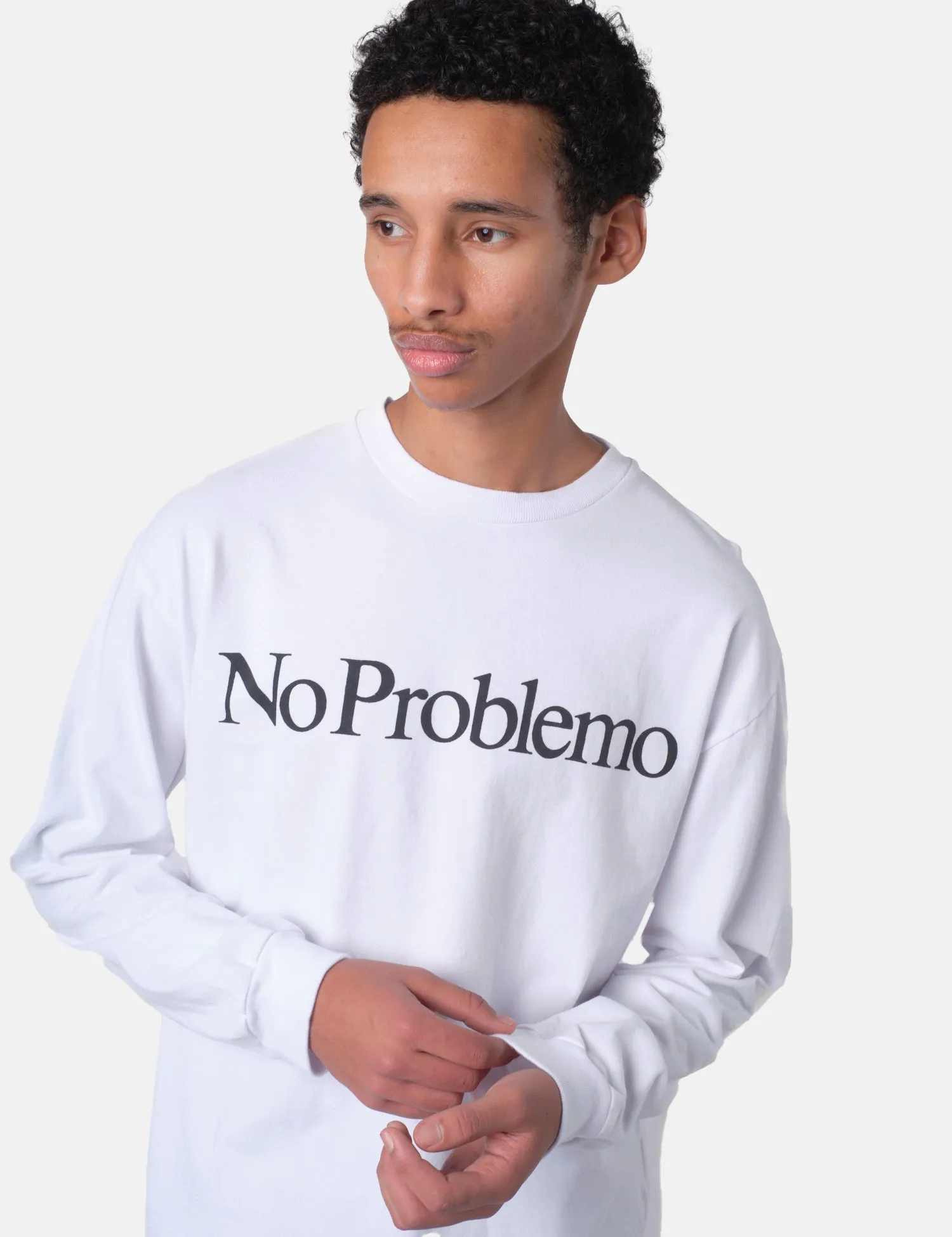 No Problemo Long Sleeve T-Shirt - White sold by Article London product image thumbnail 2