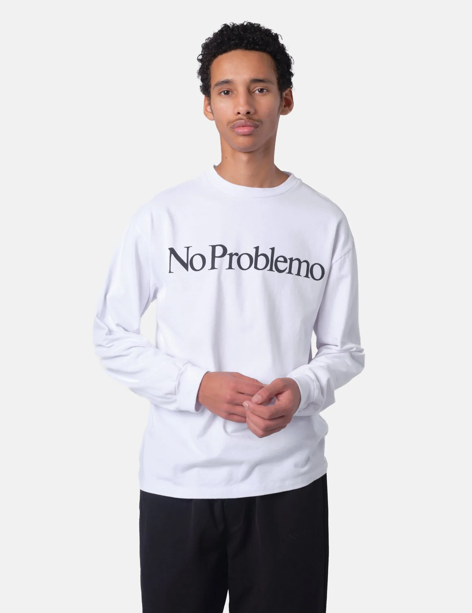 No Problemo Long Sleeve T-Shirt - White sold by Article London product image thumbnail 5
