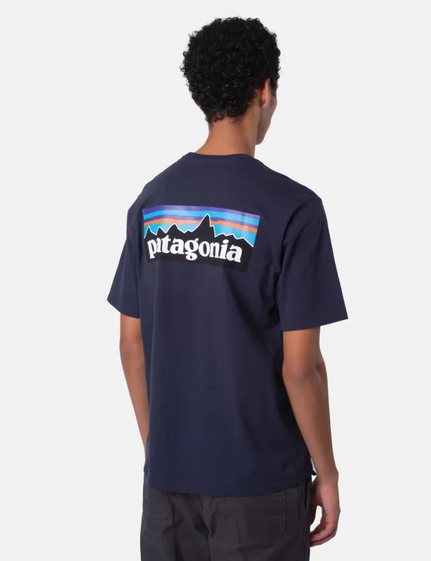 Patagonia P-6 Logo Responsibili-Tee T-Shirt - New Navy Blue sold by Article London