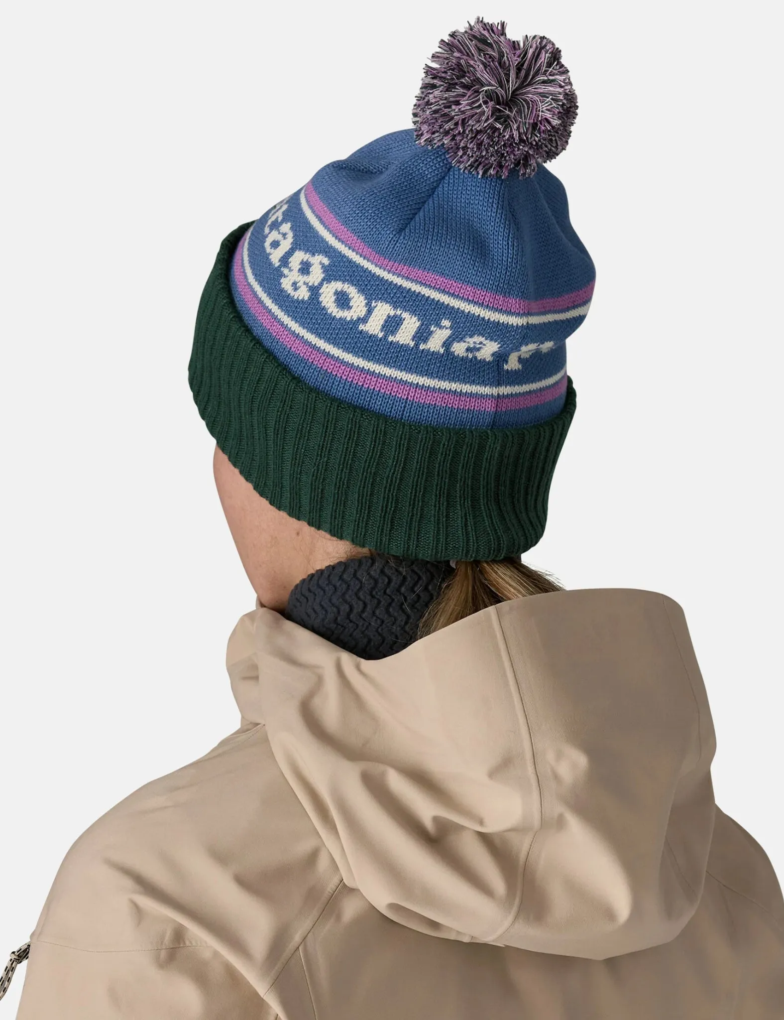 Patagonia Powder Town Beanie Hat (Park Stripe) - Barnacle Blue sold by Article London product image thumbnail 3