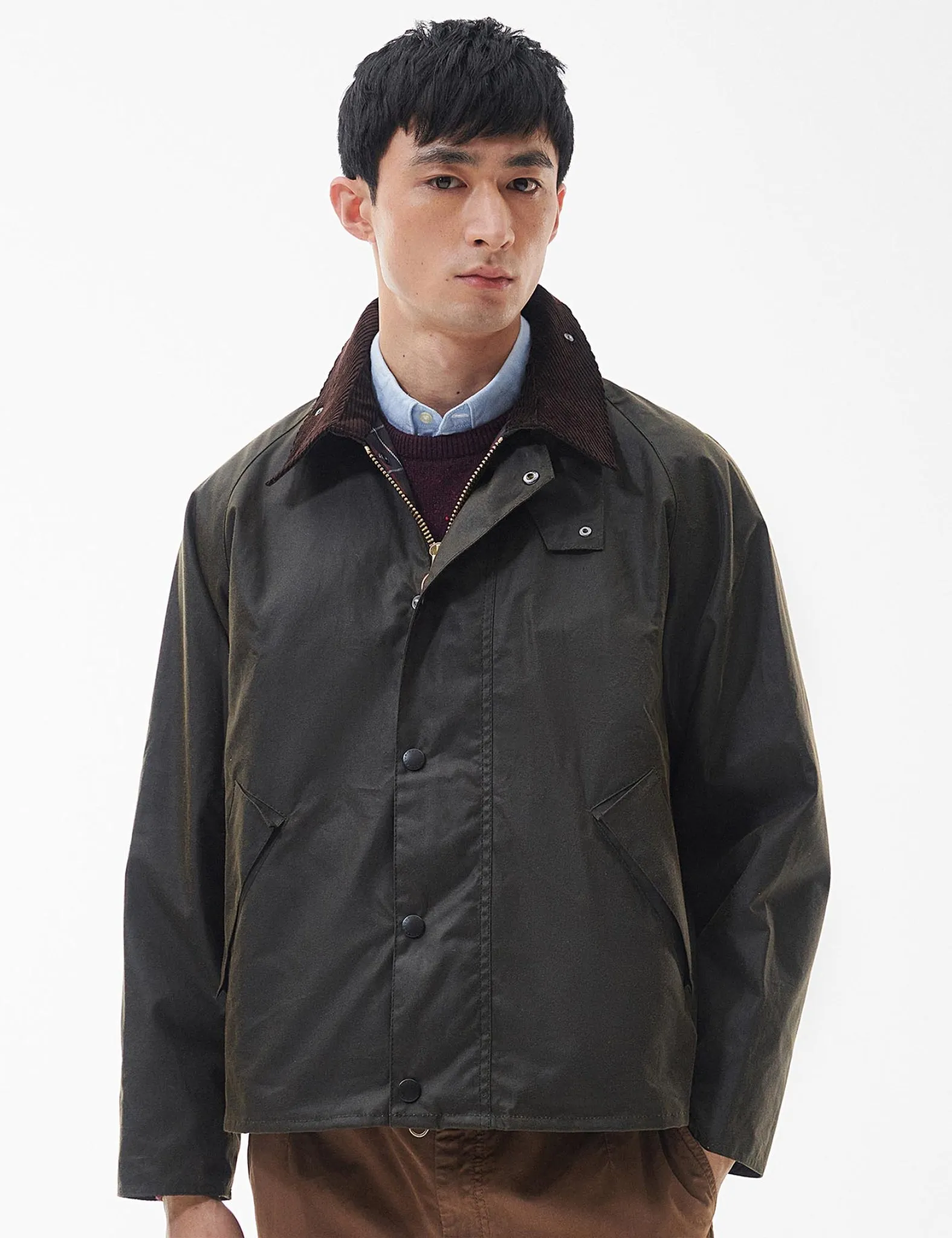 Barbour OS Transport Wax Jacket - Olive sold by Article London product image thumbnail 4