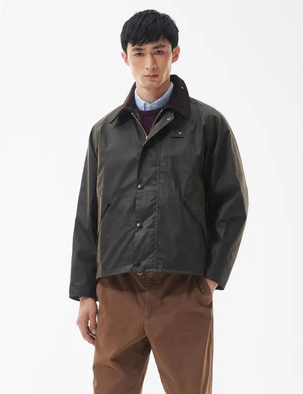 Barbour OS Transport Wax Jacket - Olive sold by Article London
