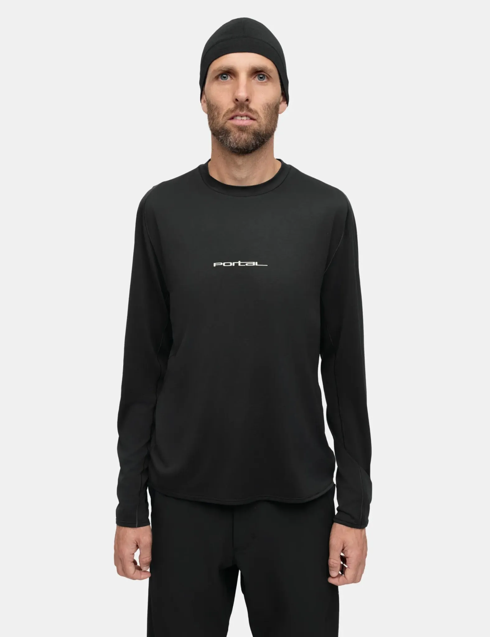 Portal Lateral Peak Long Sleeve T-Shirt - Black Beauty sold by Article London