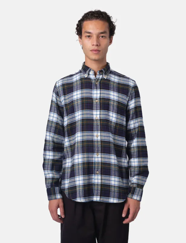 Portuguese Flannel Marao Shirt - Navy/Green/White/Yellow sold by Article London