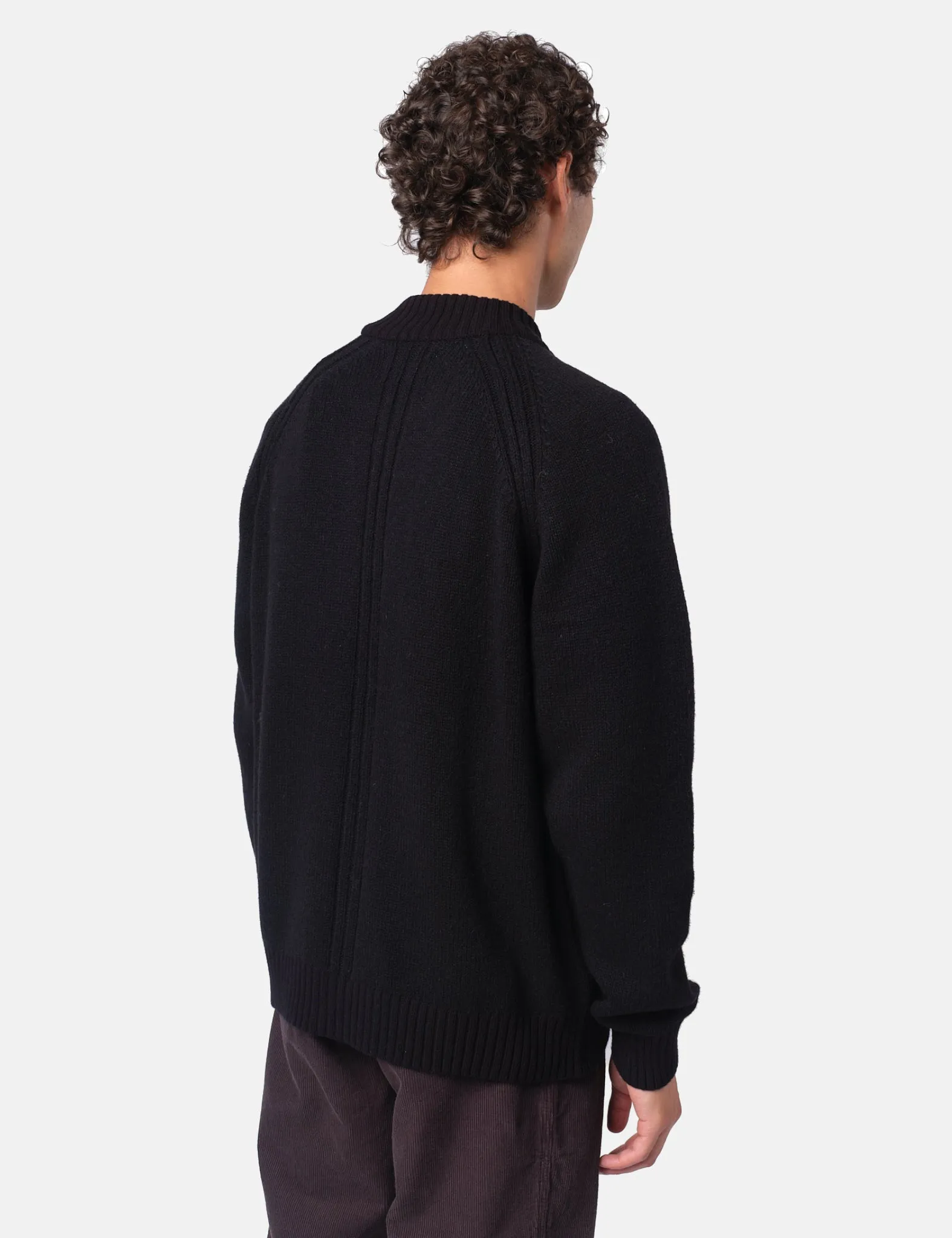 Folk Knitted Zip Through Bomber - Black sold by Article London product image thumbnail 5