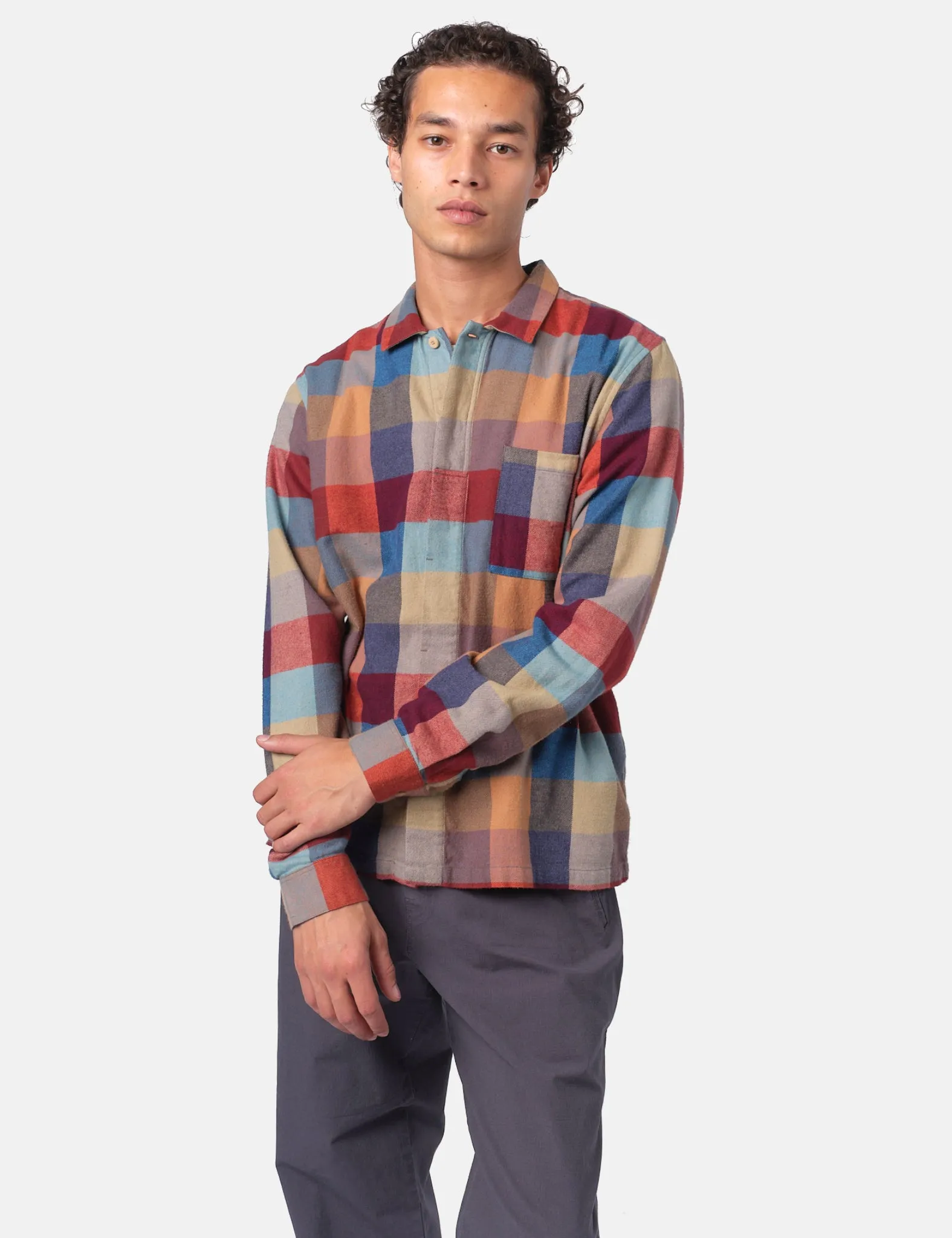 Folk Patch Shirt - Crimson Blue sold by Article London product image thumbnail 4