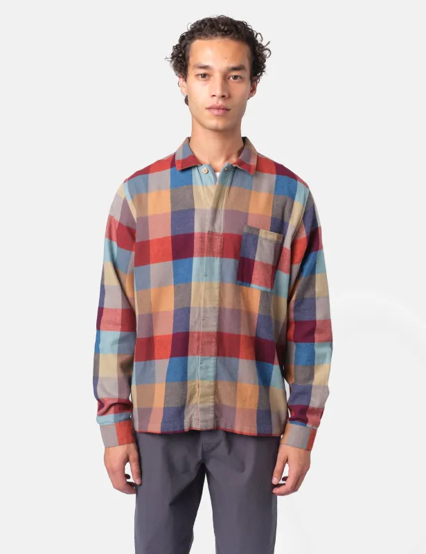 Folk Patch Shirt - Crimson Blue sold by Article London