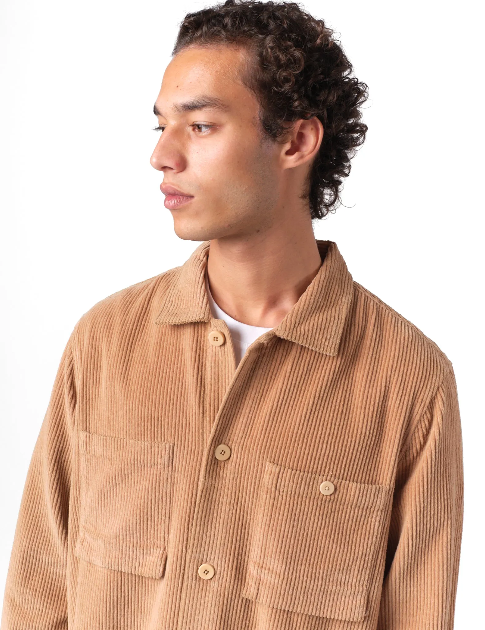 Folk Patch Corduroy Overshirt - Mink Chucky sold by Article London product image thumbnail 2