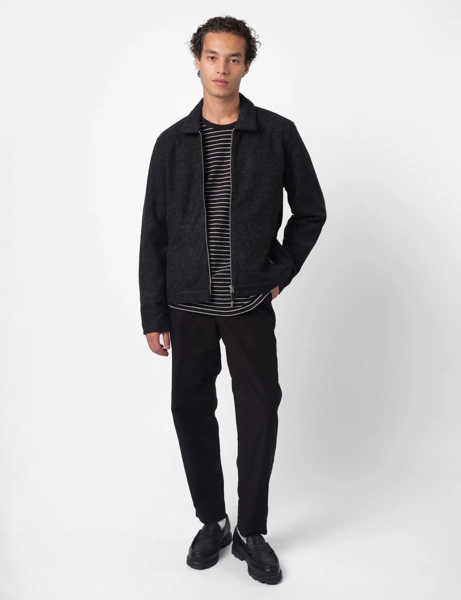 Folk Signal Blouson Jacket - Charcoal Wool Twill sold by Article London product image thumbnail 5
