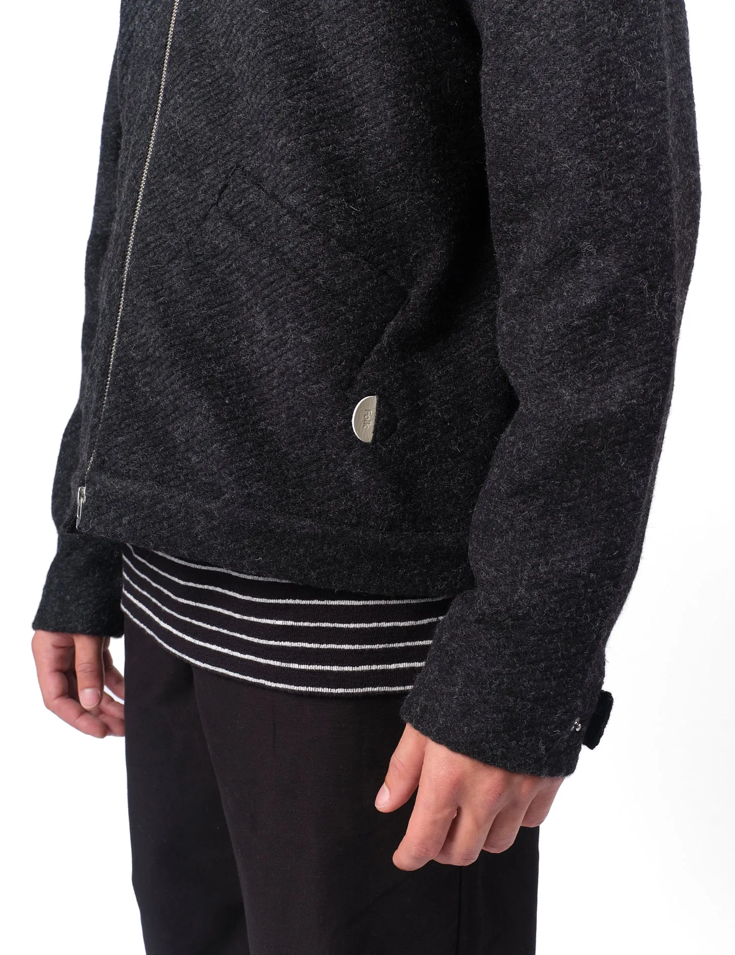 Folk Signal Blouson Jacket - Charcoal Wool Twill sold by Article London product image thumbnail 3