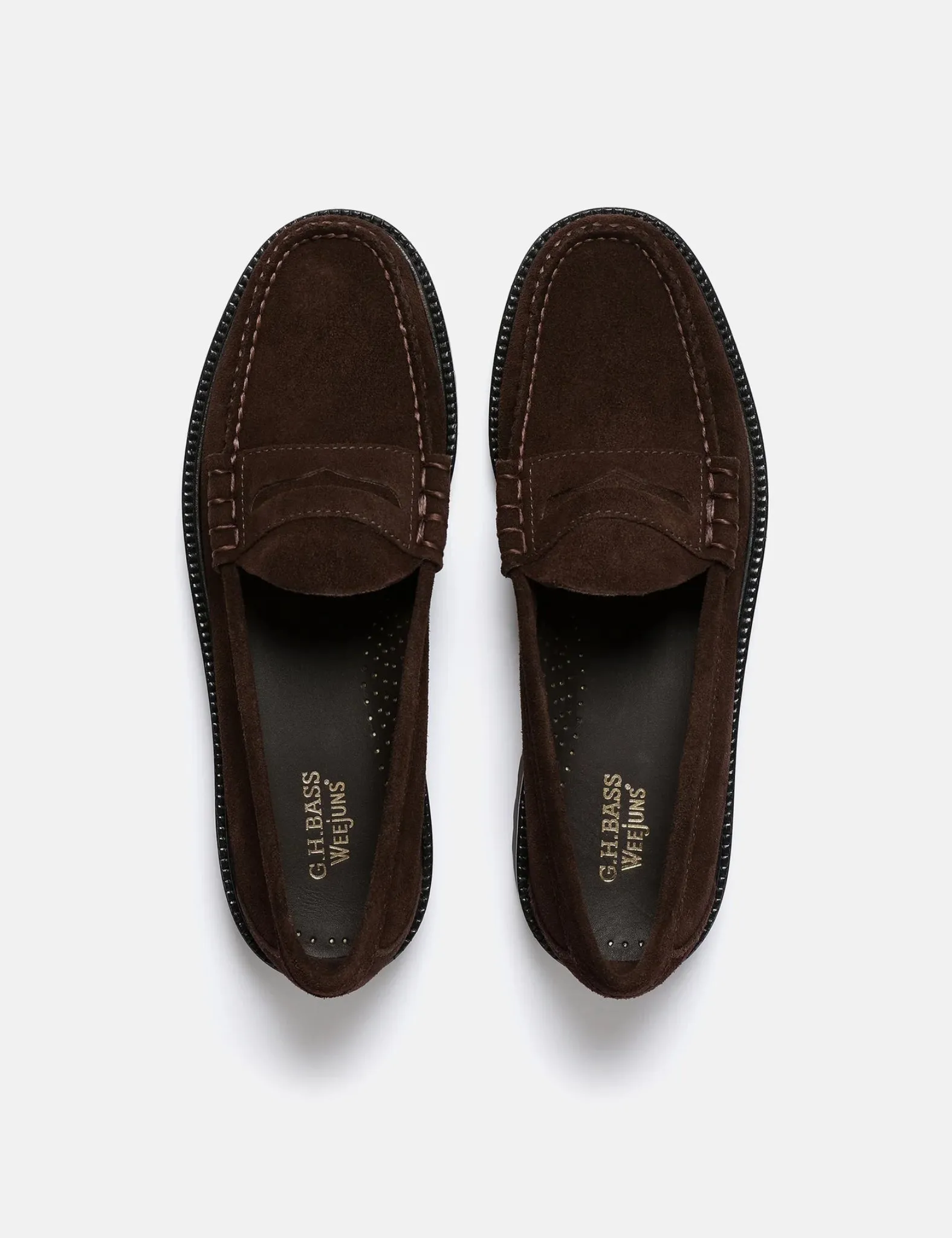 G.H. Bass Weejun 90 Larson Moc Penny Loafer (Suede) - Chocolate Brown sold by Article London product image thumbnail 2