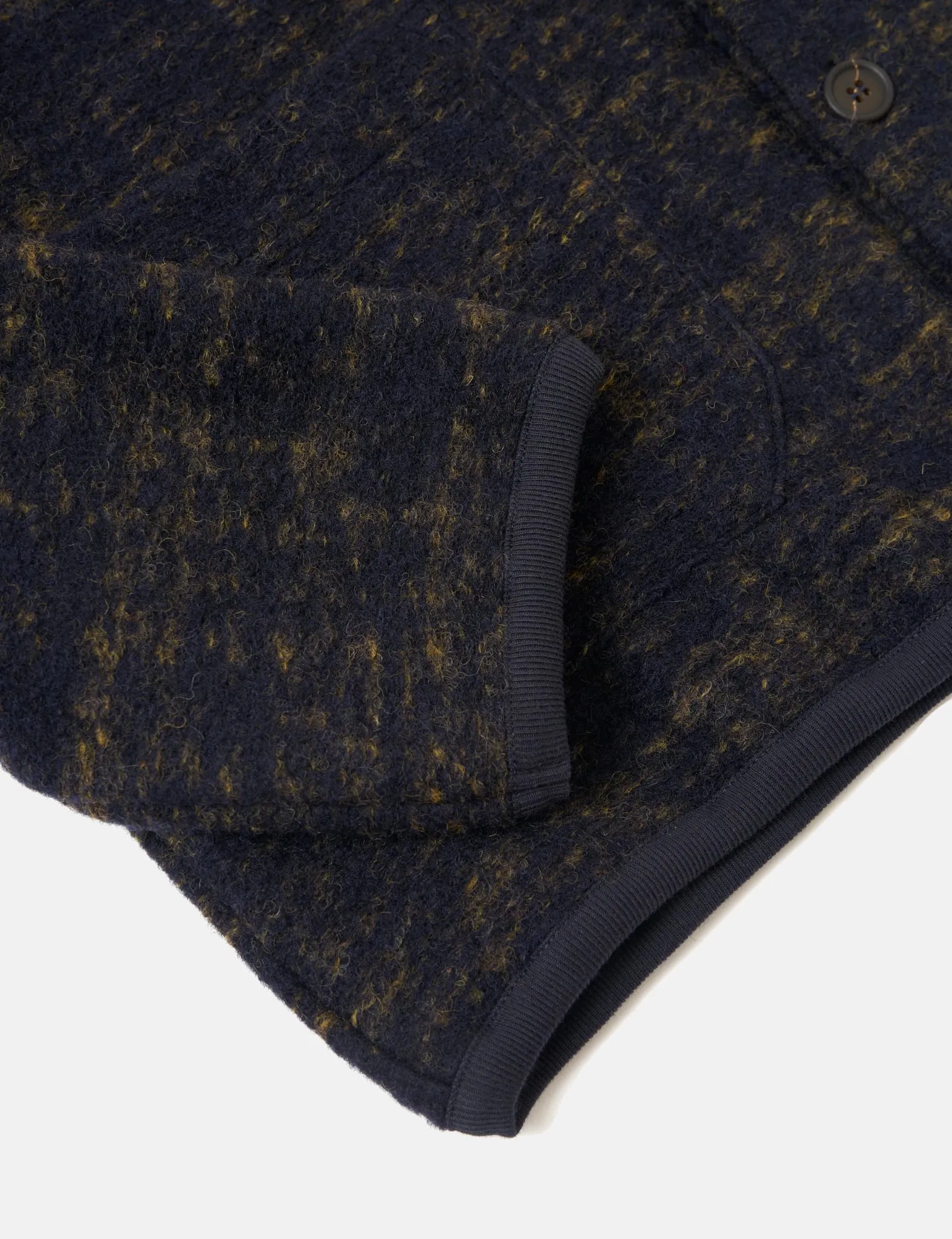 Universal Works Marble Fleece Cardigan - Navy Blue sold by Article London product image thumbnail 4