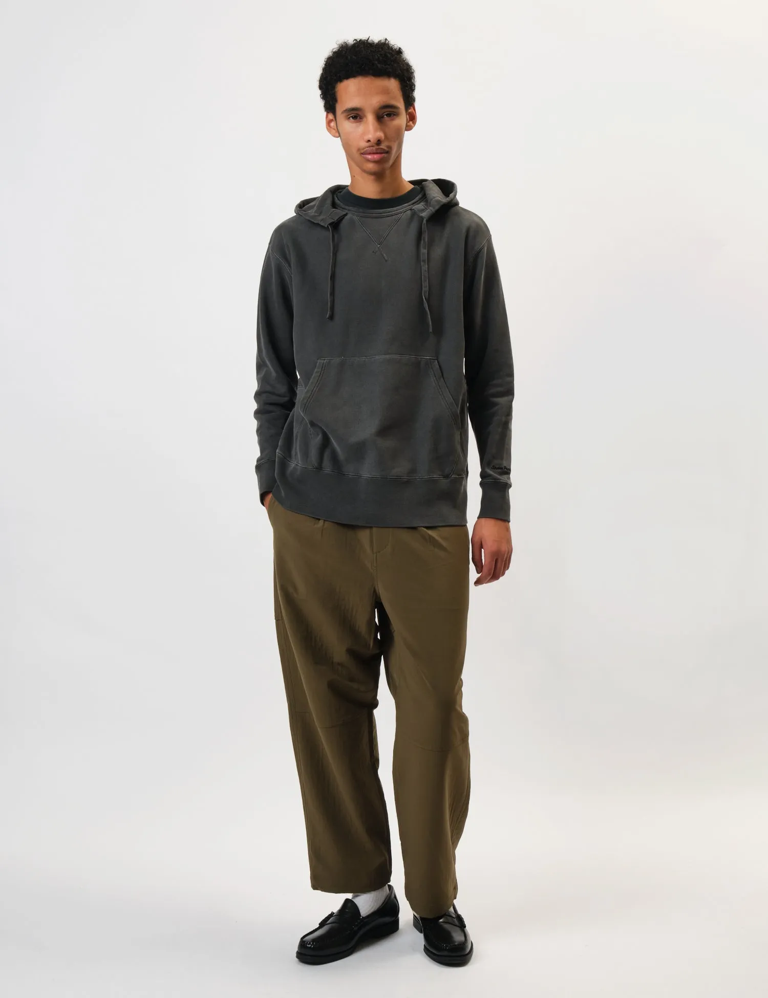 Snow Peak Garment Dyed Hooded Sweatshirt - Charcoal Grey sold by Article London product image thumbnail 3