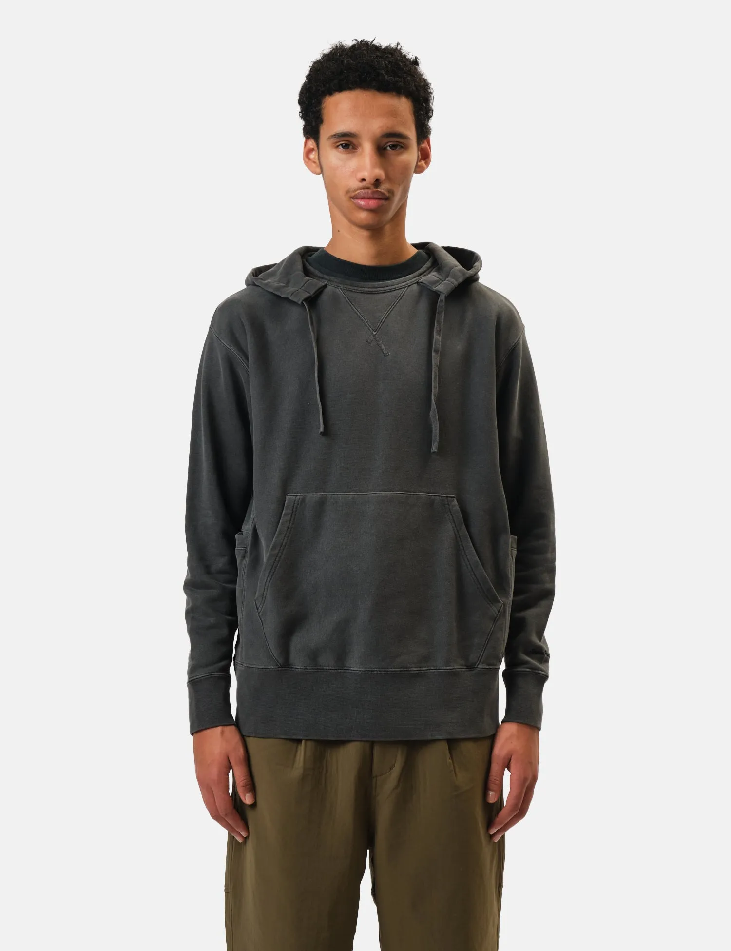 Snow Peak Garment Dyed Hooded Sweatshirt - Charcoal Grey sold by Article London