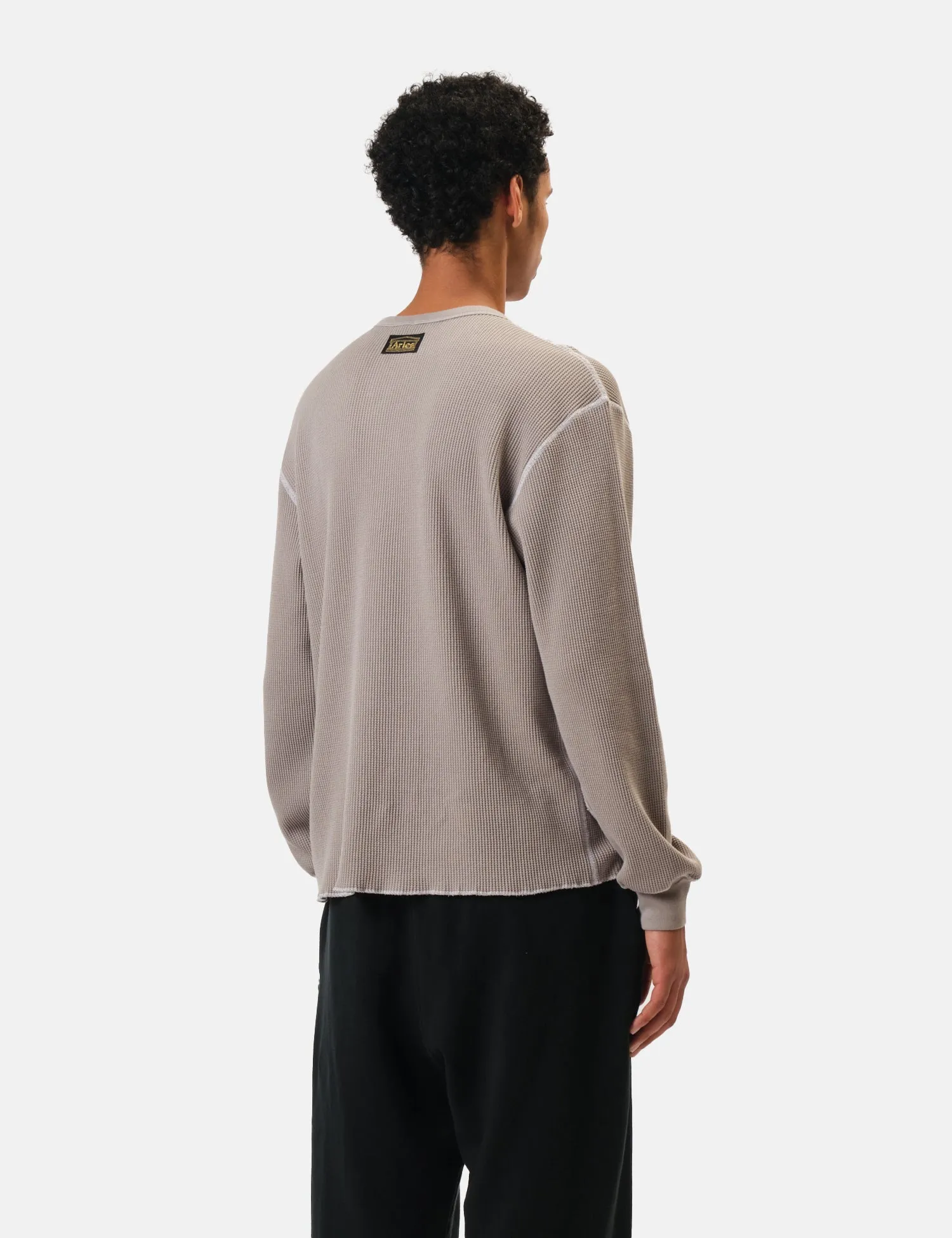 Aries Reversible Temple Waffle Long Sleeve T-Shirt - Grey sold by Article London product image thumbnail 4