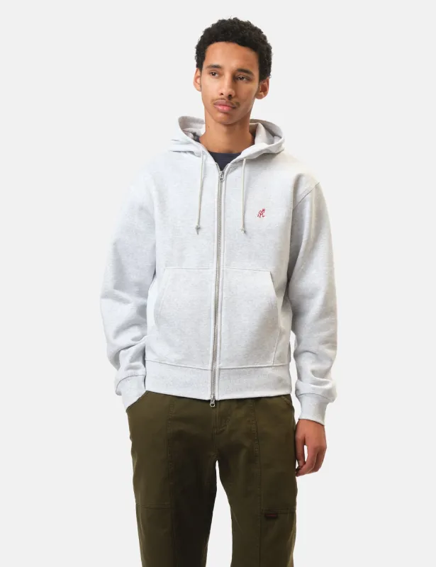 Gramicci One Point Zip Hooded Sweatshirt - Heather Ash Grey sold by Article London