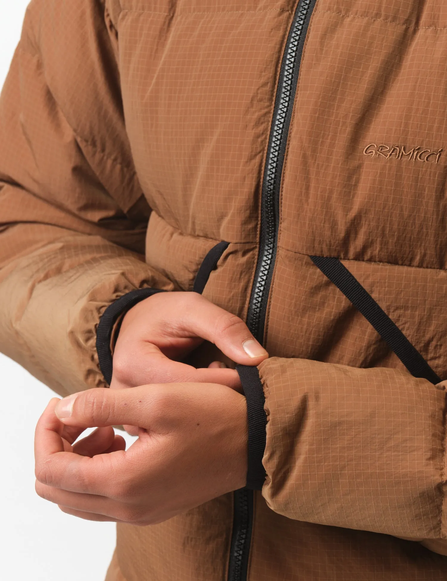 Gramicci Down Puffer Hooded Jacket - Brown sold by Article London product image thumbnail 2