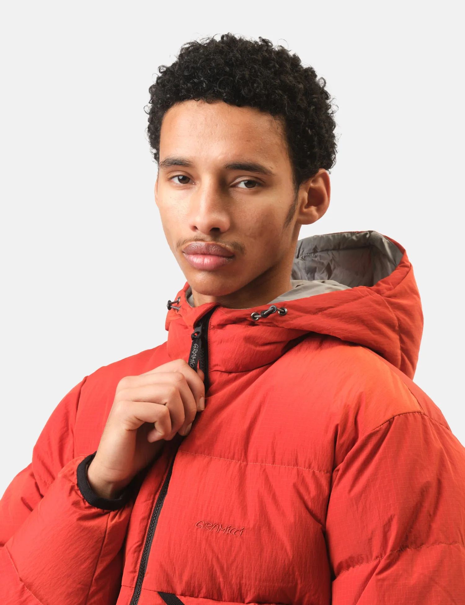 Gramicci Down Puffer Hooded Jacket - Burnt Red sold by Article London product image thumbnail 2
