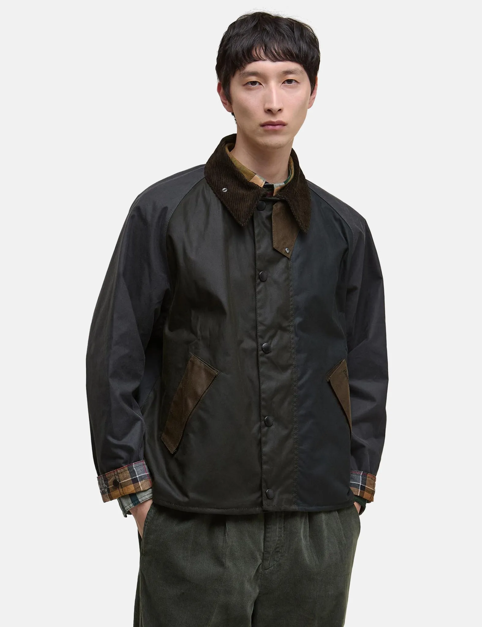 Barbour Patchwork Transport Wax Jacket - Sage Green sold by Article London