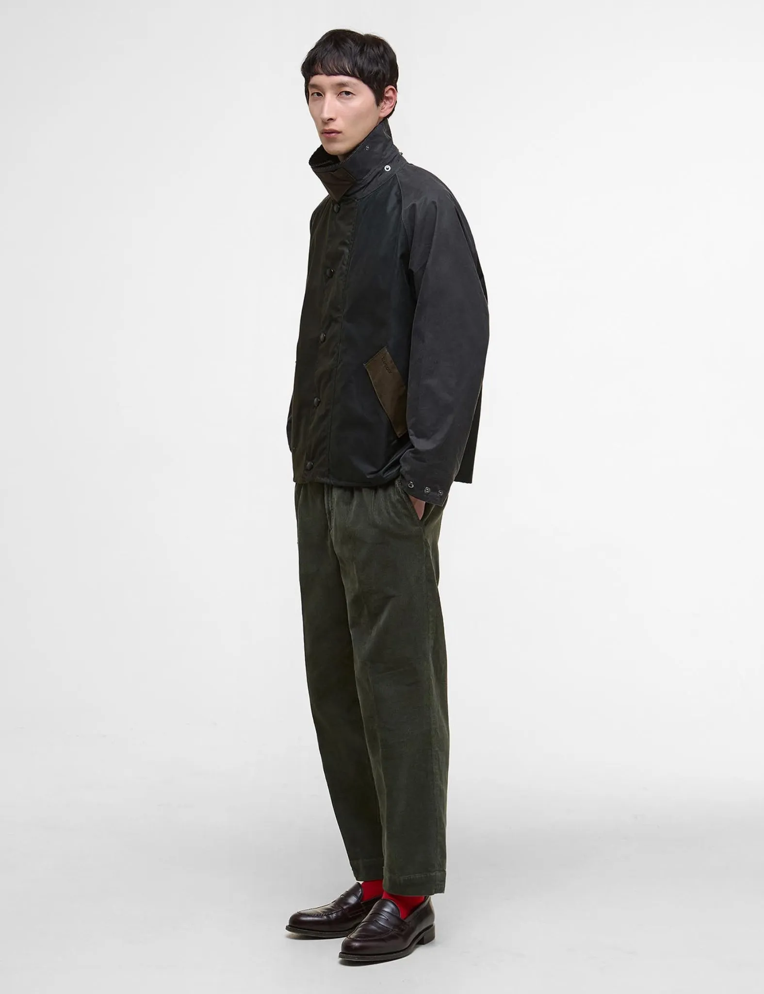 Barbour Patchwork Transport Wax Jacket - Sage Green sold by Article London product image thumbnail 4