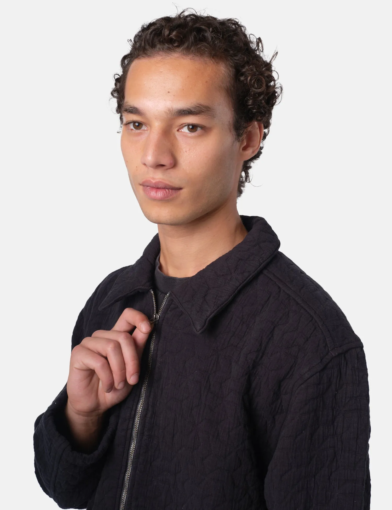 Bhode Textured Zip Jacket - Black sold by Article London product image thumbnail 2