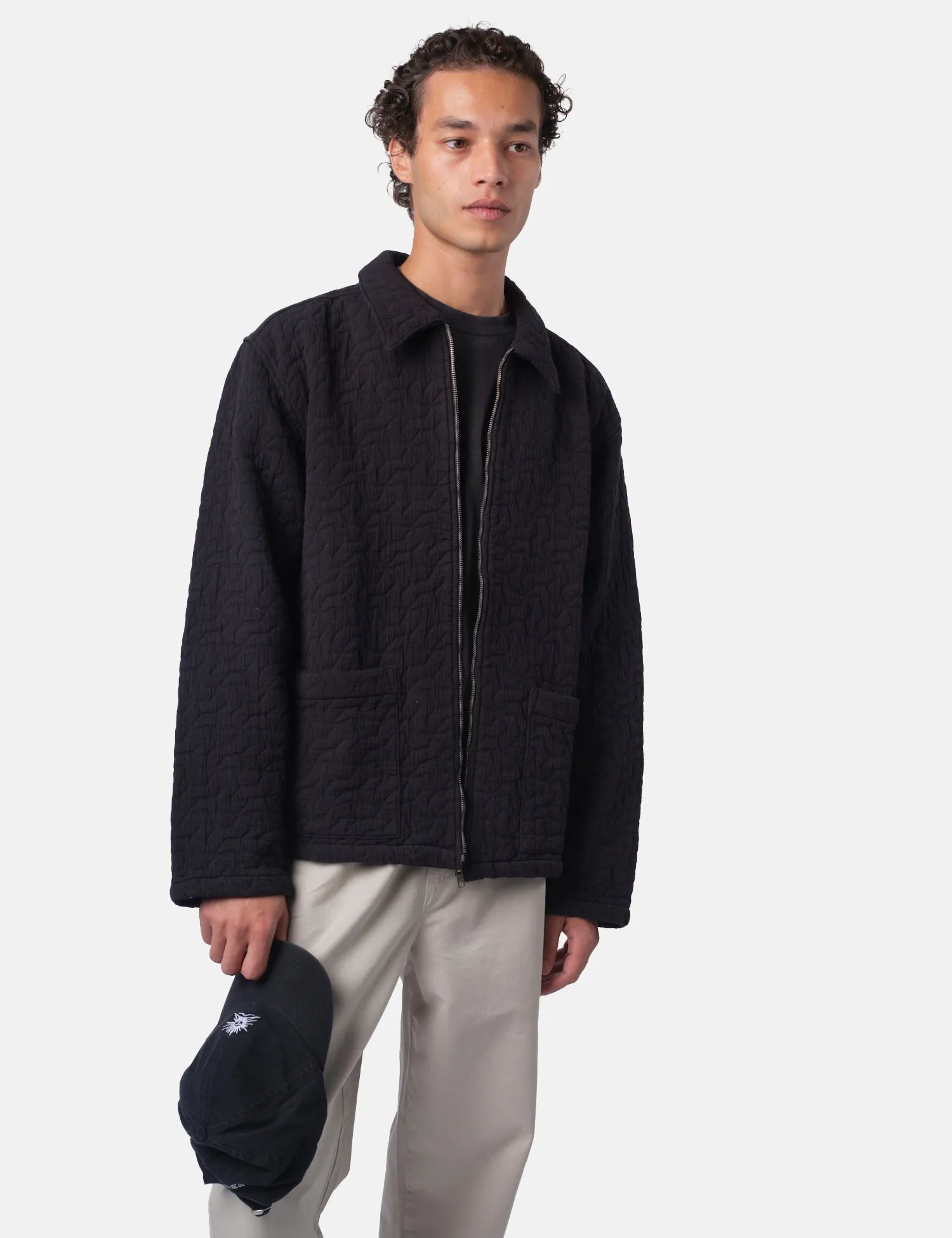 Bhode Textured Zip Jacket - Black sold by Article London product image thumbnail 4