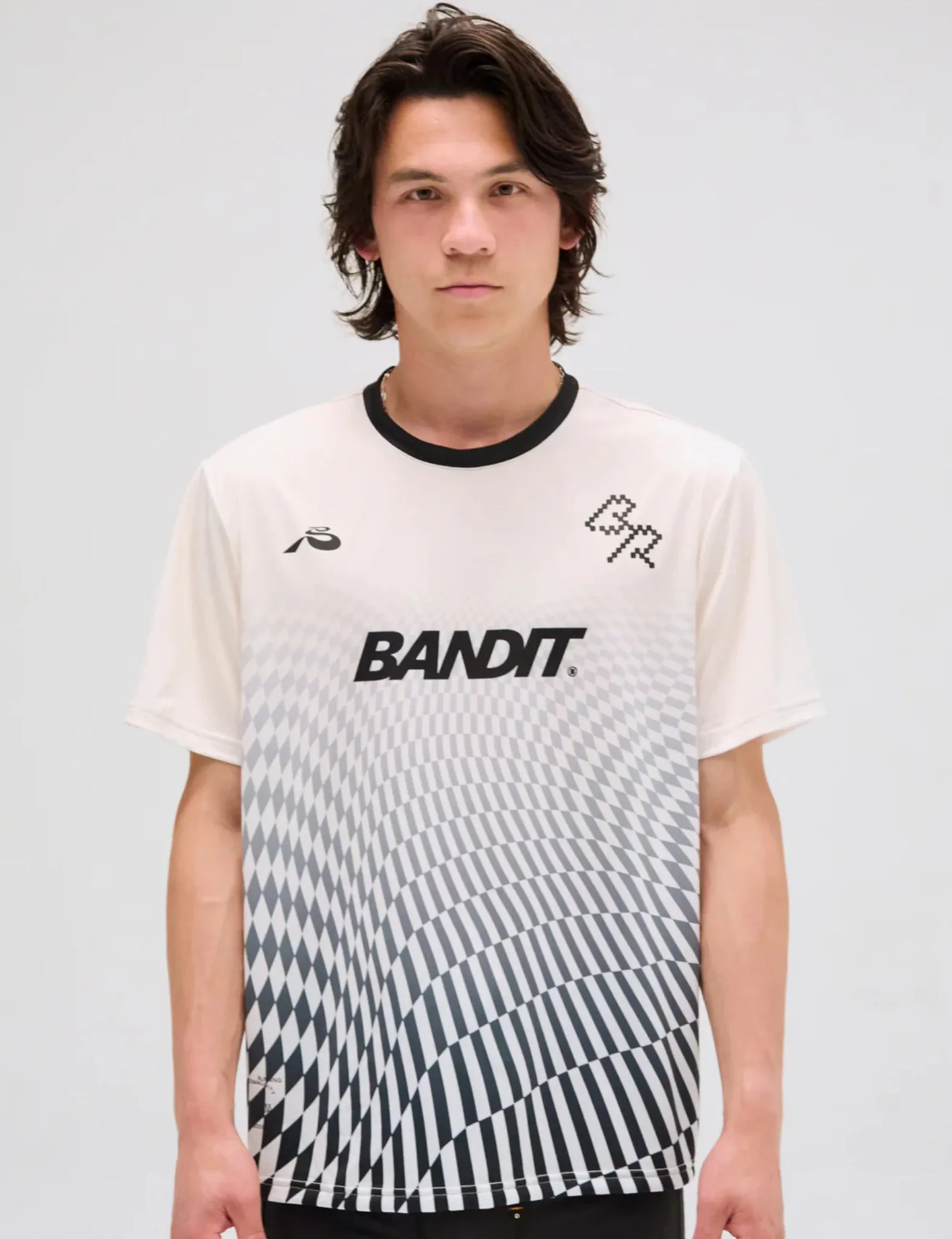 Bandit Drift Mosaic Performance T-Shirt - Chalk sold by Article London product image thumbnail 4