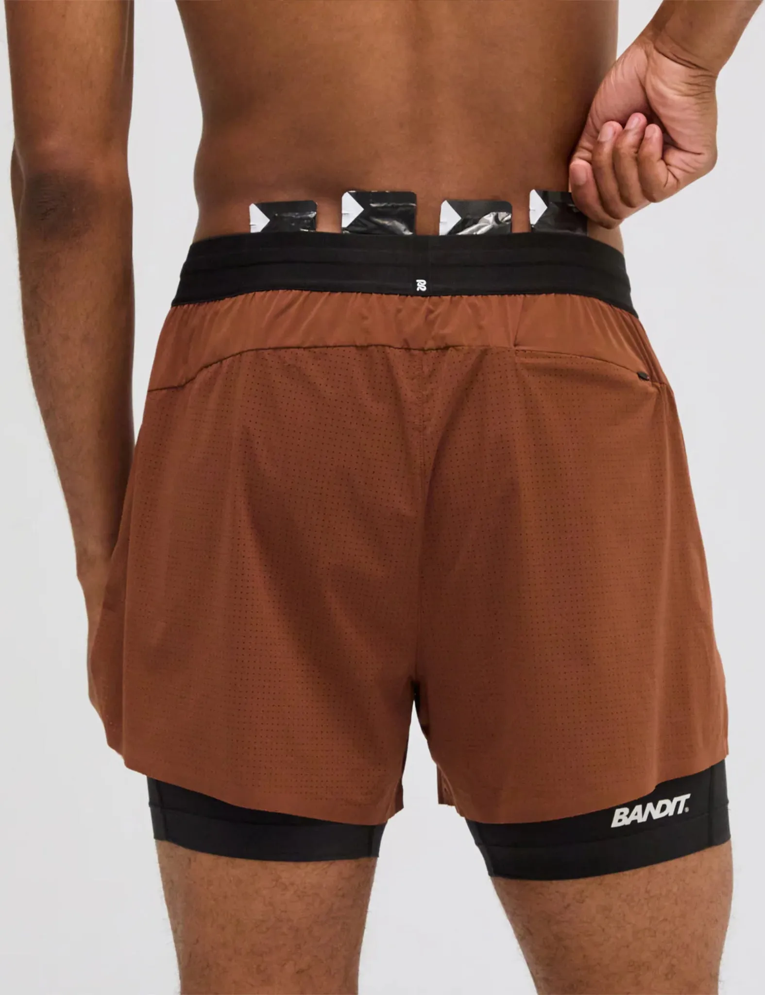 Bandit Vento 2-In-1 Run Short - Coffee Bean sold by Article London product image thumbnail 4
