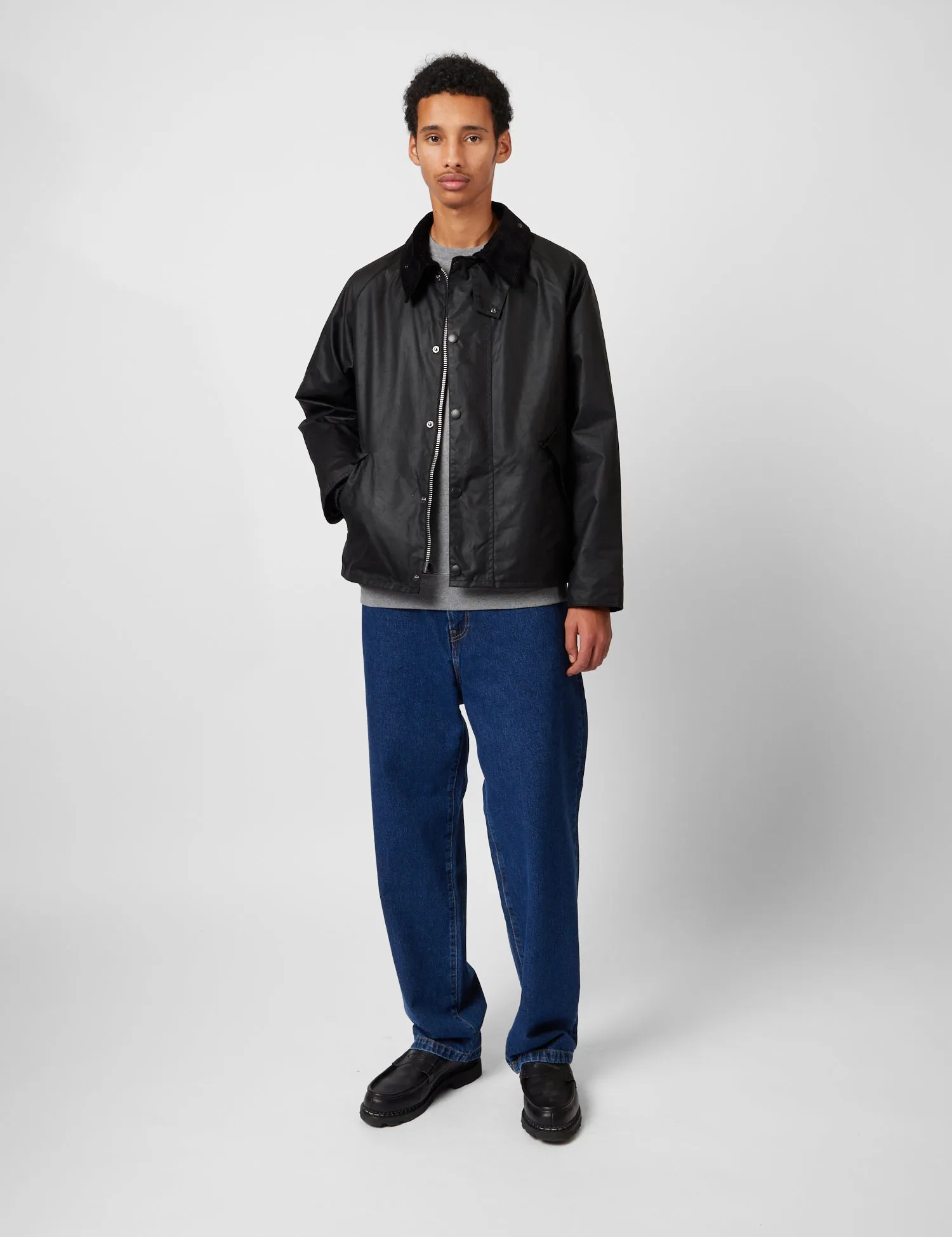 Barbour OS Transport Wax Jacket - Black sold by Article London product image thumbnail 5