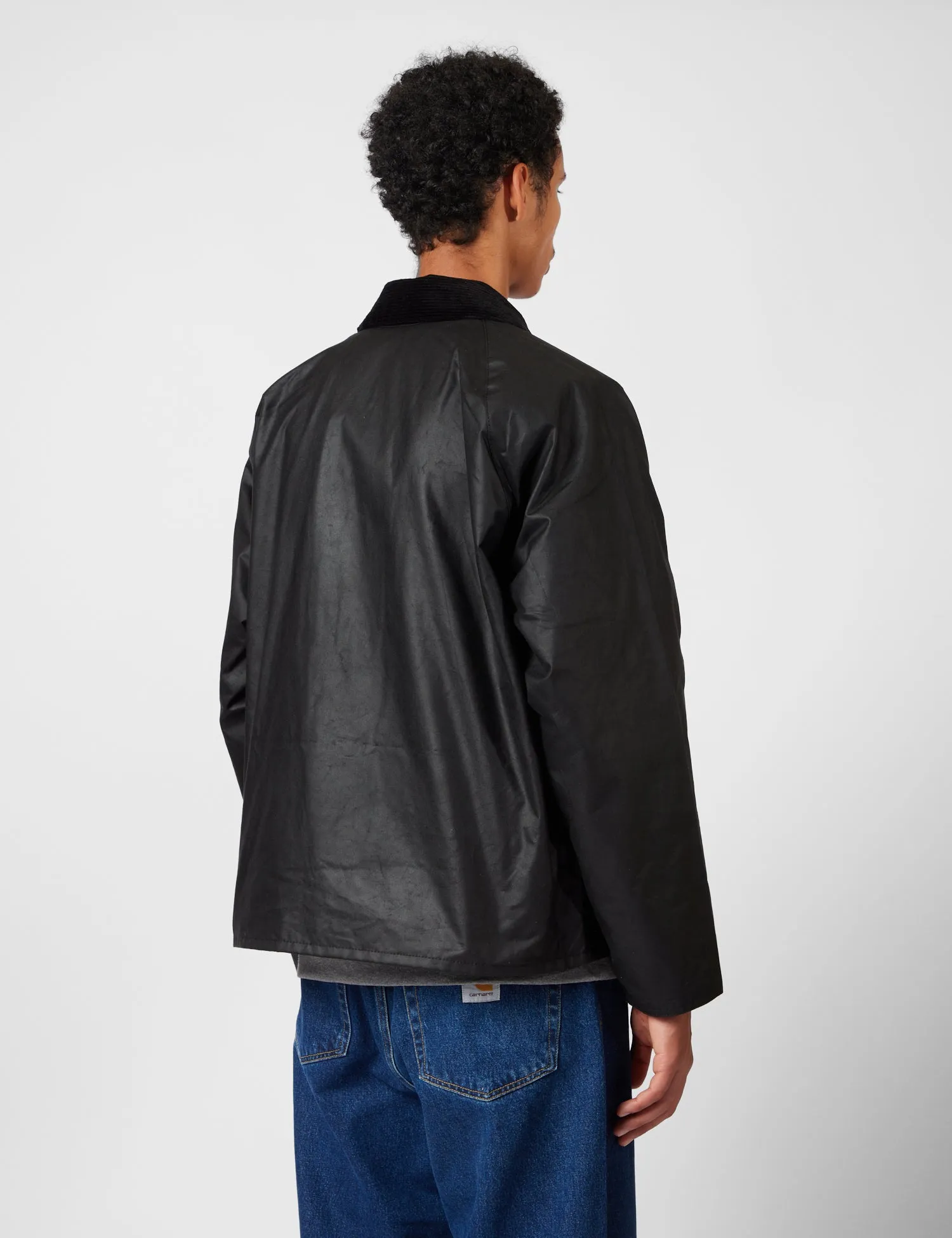 Barbour OS Transport Wax Jacket - Black sold by Article London product image thumbnail 4