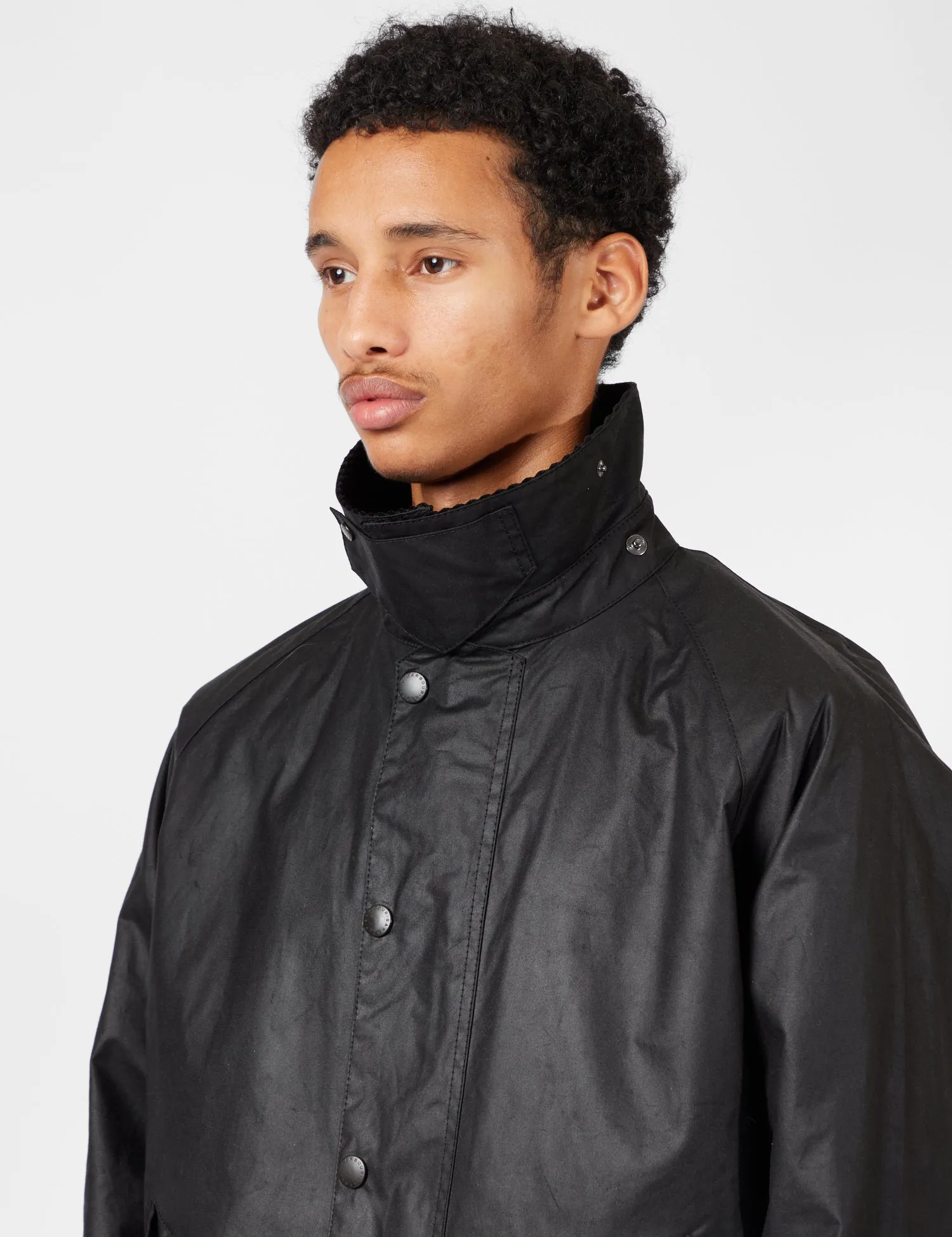 Barbour OS Transport Wax Jacket - Black sold by Article London product image thumbnail 2