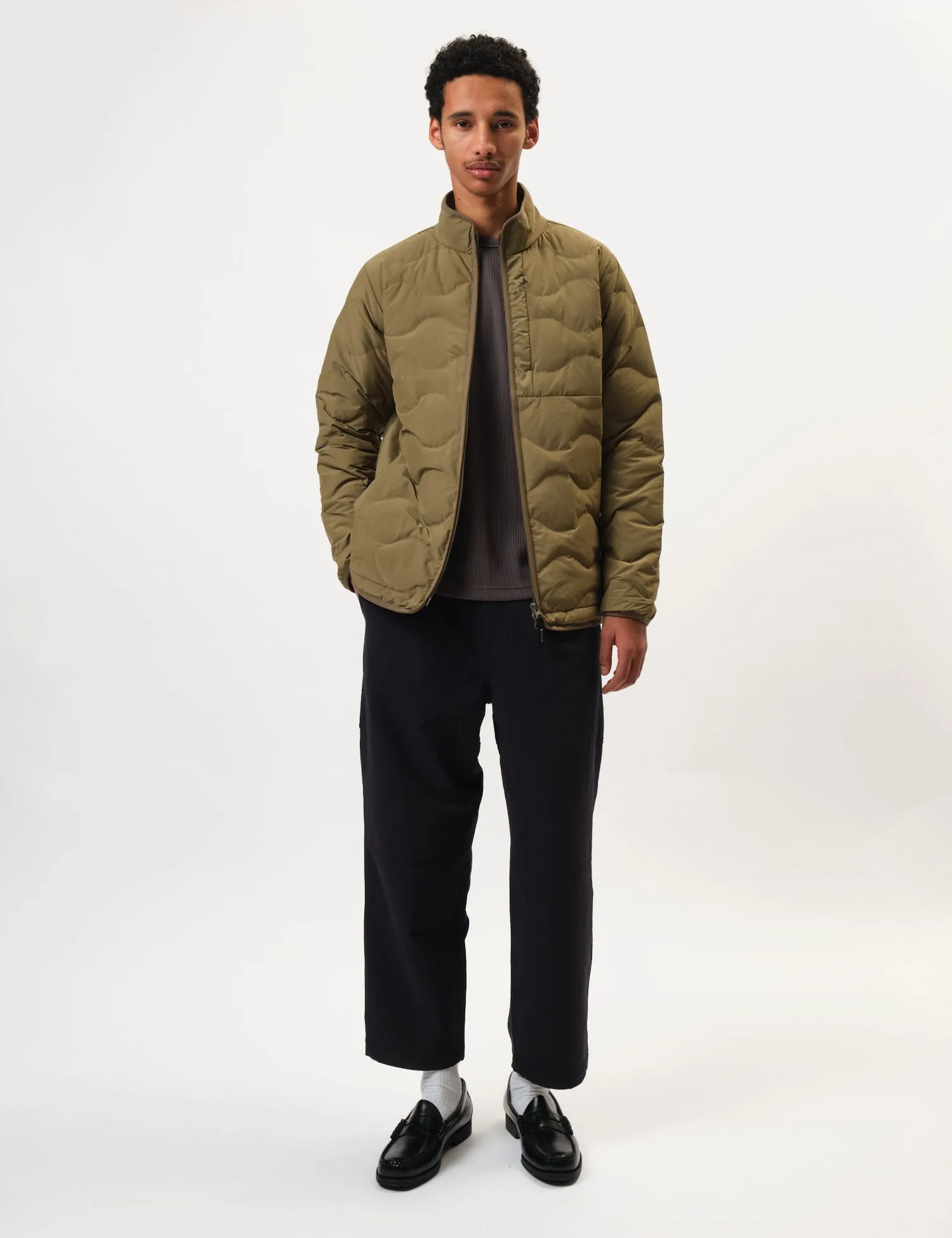 Snow Peak Seamless Quilted Down Jacket - Olive Green sold by Article London product image thumbnail 3