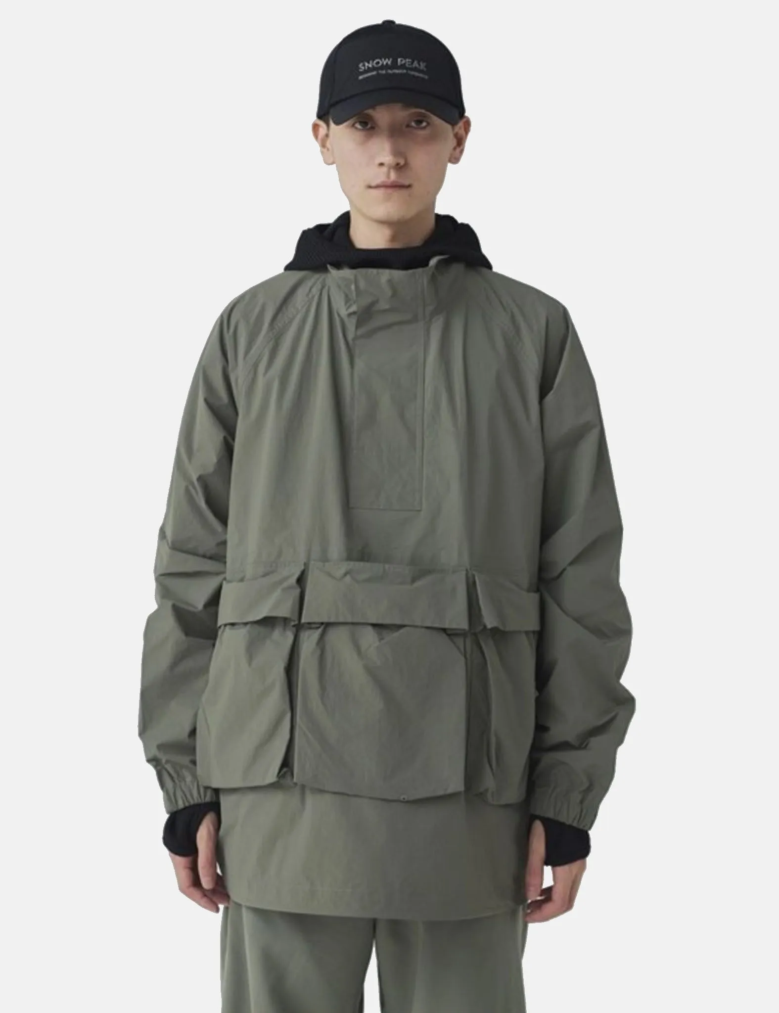 Snow Peak Nylon Tussah Anorak - Olive Green sold by Article London