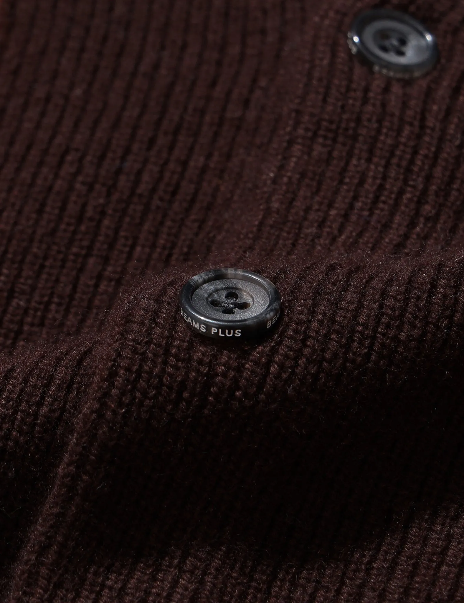 Beams Plus Intarsia Garter Stitch Cardigan - Brown sold by Article London product image thumbnail 4