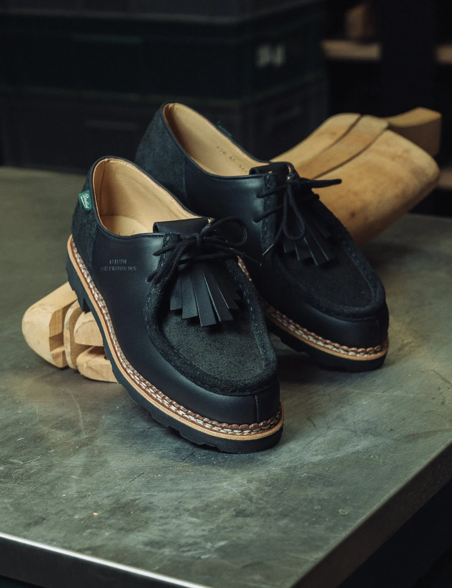 Paraboot x Universal Works Michael Shoes (Leather) - Black sold by Article London product image thumbnail 2