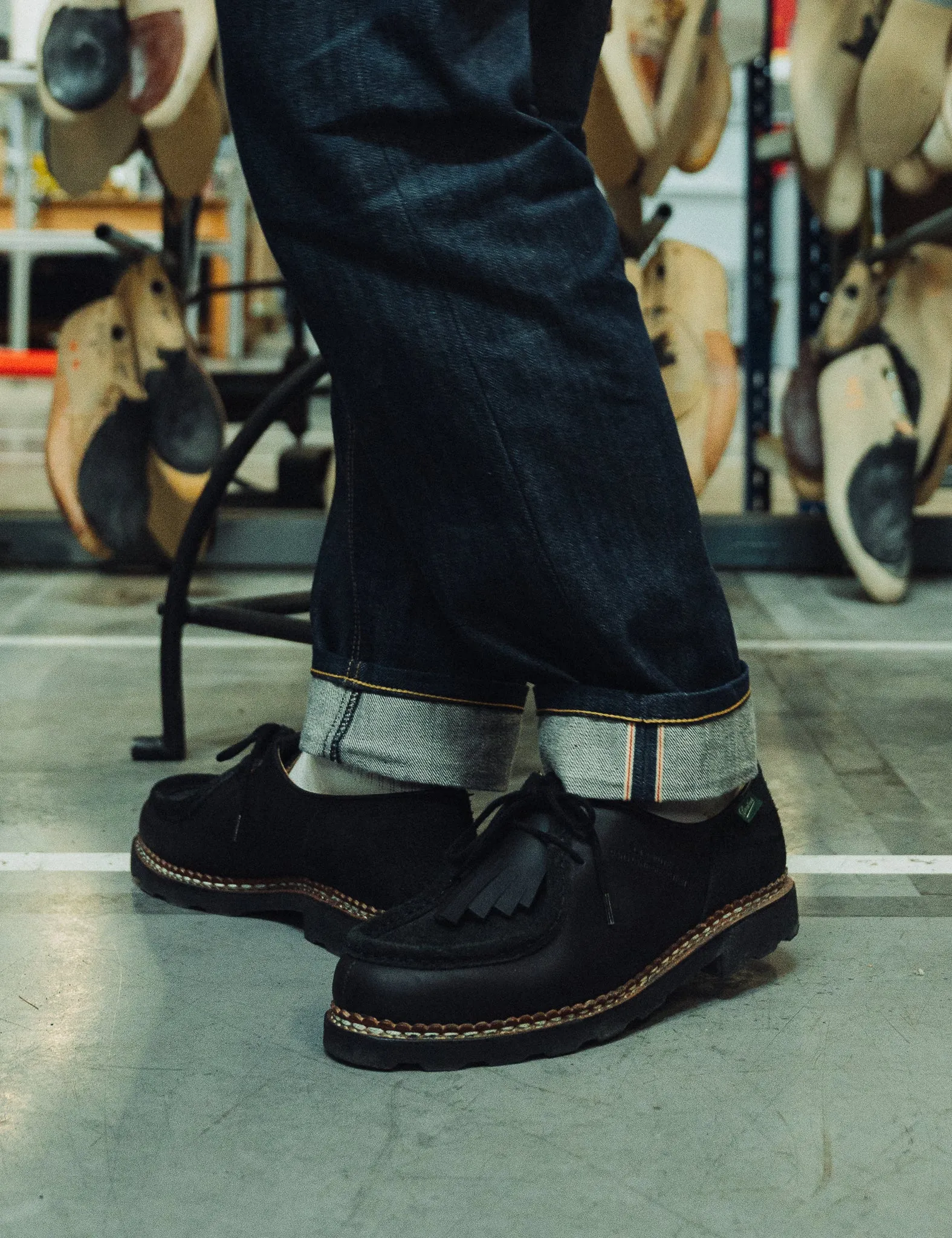 Paraboot x Universal Works Michael Shoes (Leather) - Black sold by Article London product image thumbnail 4