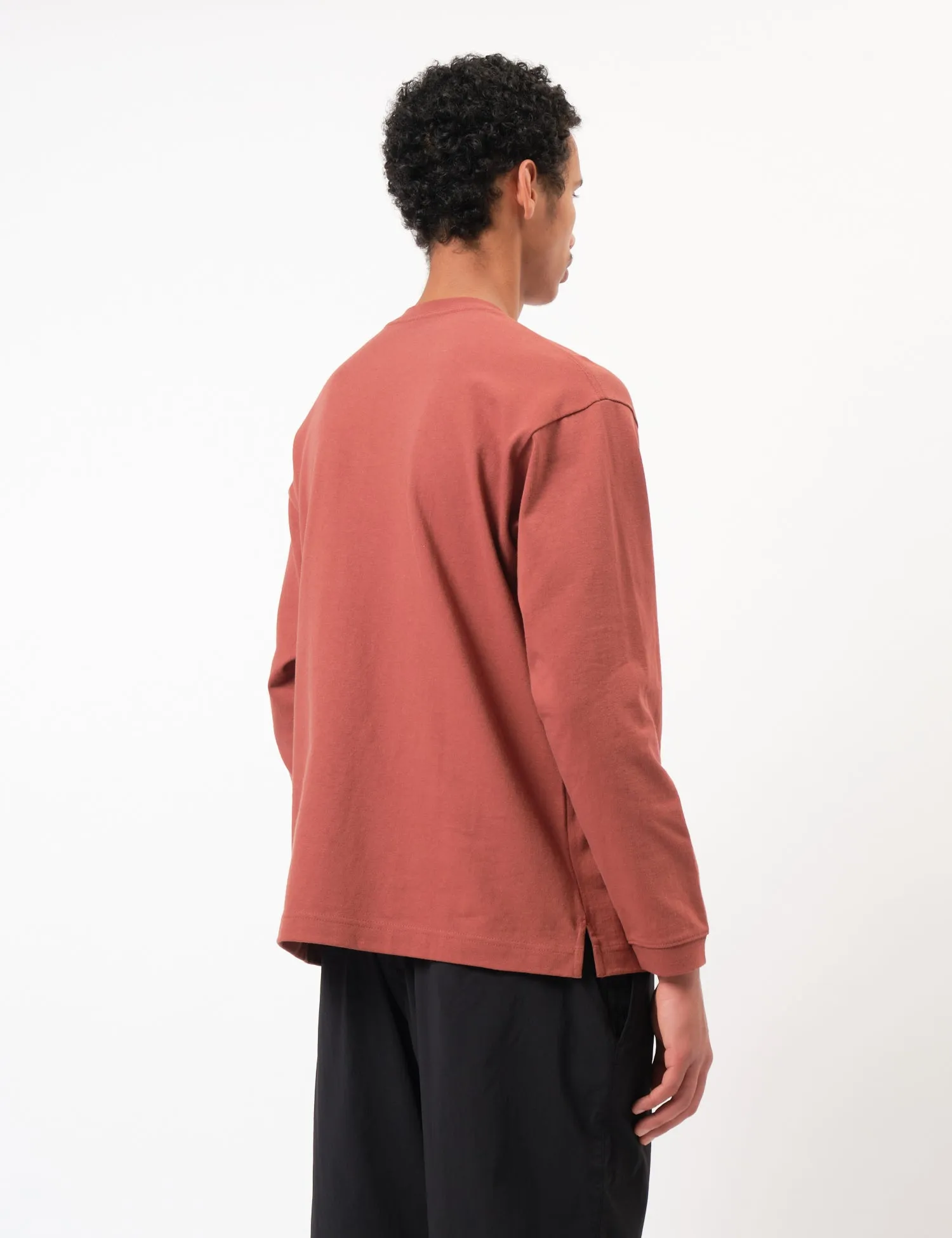and Wander Heavy Cotton Pocket Long Sleeve T-Shirt - Red sold by Article London product image thumbnail 4