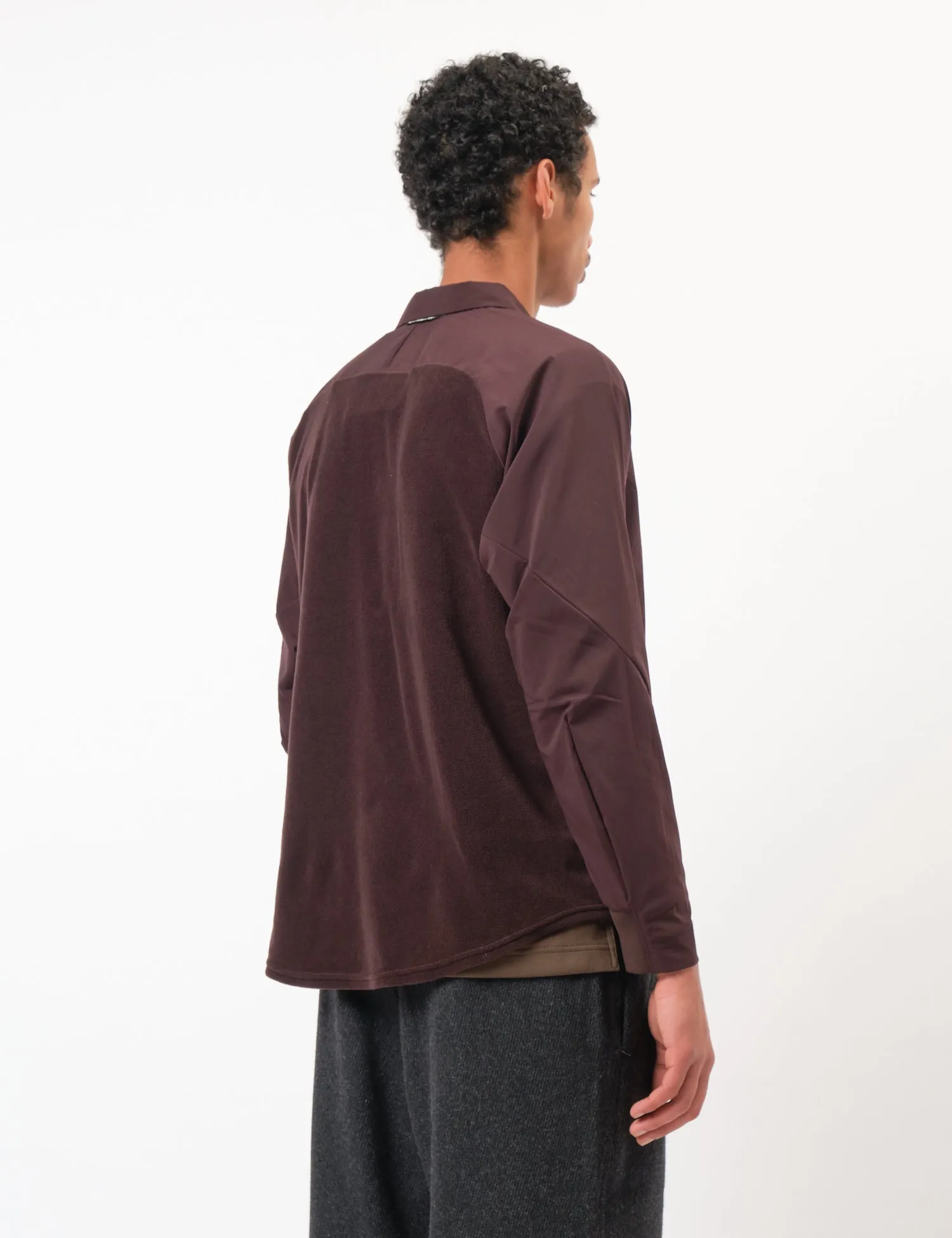 and Wander Fleece Base Long Sleeve Shirt - Bordeaux sold by Article London product image thumbnail 5