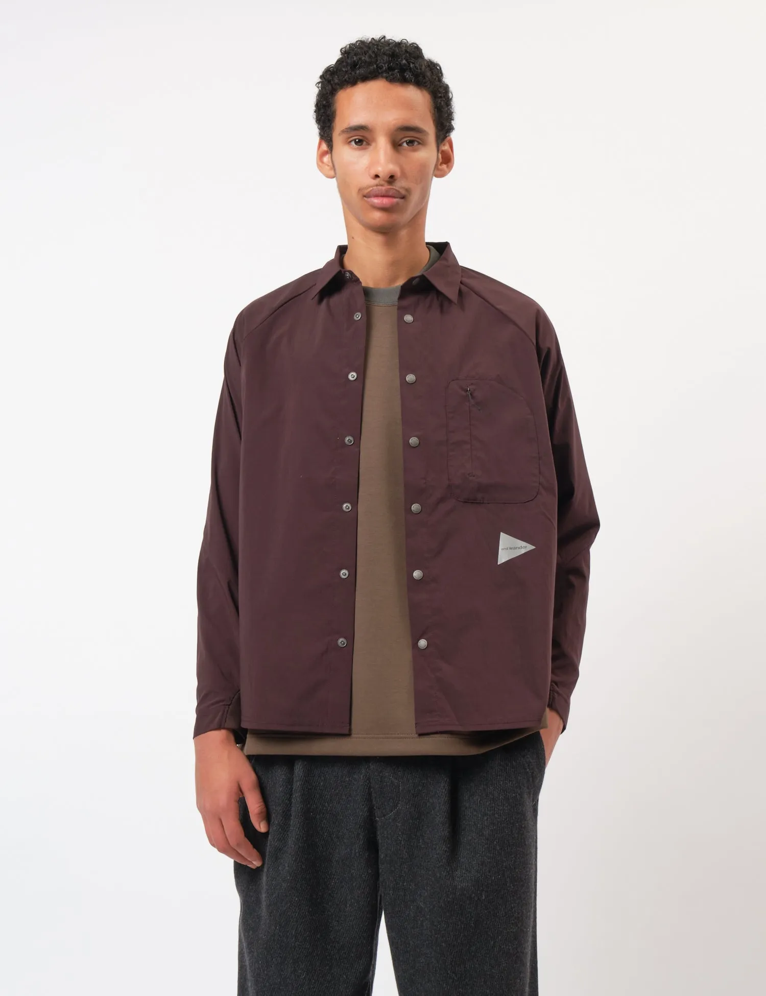 and Wander Fleece Base Long Sleeve Shirt - Bordeaux sold by Article London product image thumbnail 4