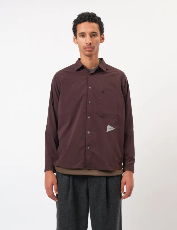 and Wander Fleece Base Long Sleeve Shirt - Bordeaux sold by Article London