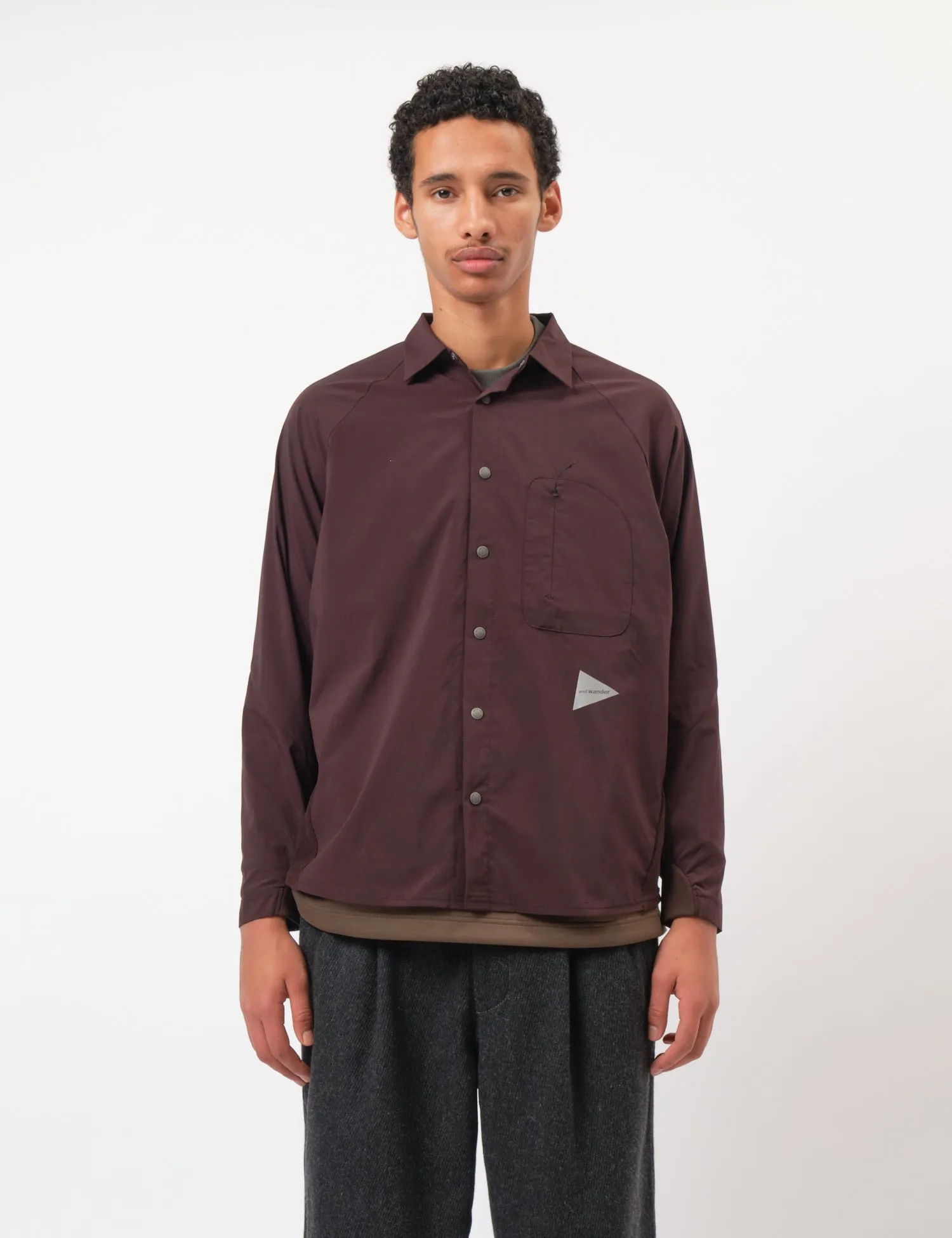 and Wander Fleece Base Long Sleeve Shirt - Bordeaux sold by Article London